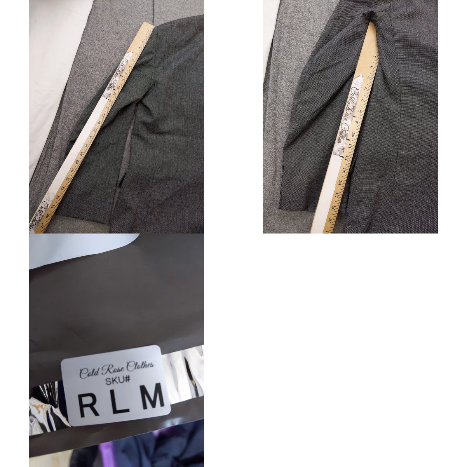 Doublet Oakton Ltd Blazer Jacket Sport Coat Mens 46 Long Gray Check Double Breasted Size 46R - 9 Thumbnail