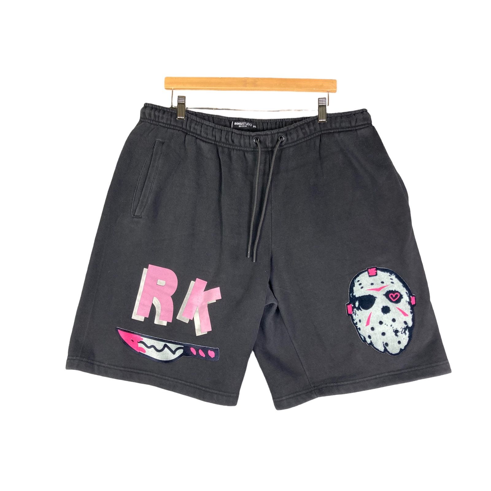 Other Casual Shorts Horror Graphic Black Mens 36 Waist Drawstring Size US 36 / EU 52 - 1 Thumbnail