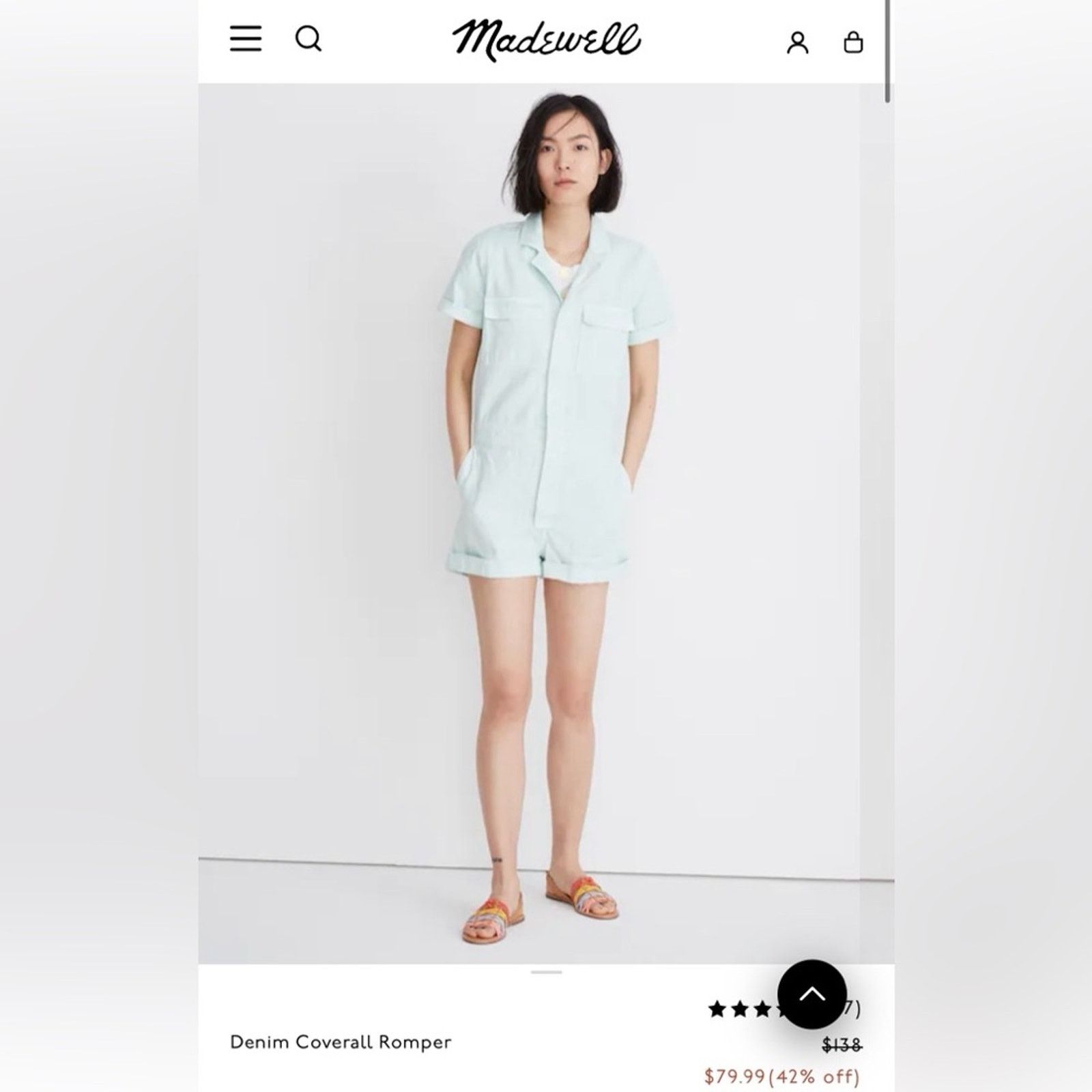 Madewell Madewell Coverall Utility Romper Sea Haze Size XSP Gorpcore Size 28" / US 6 / IT 42 - 6 Thumbnail
