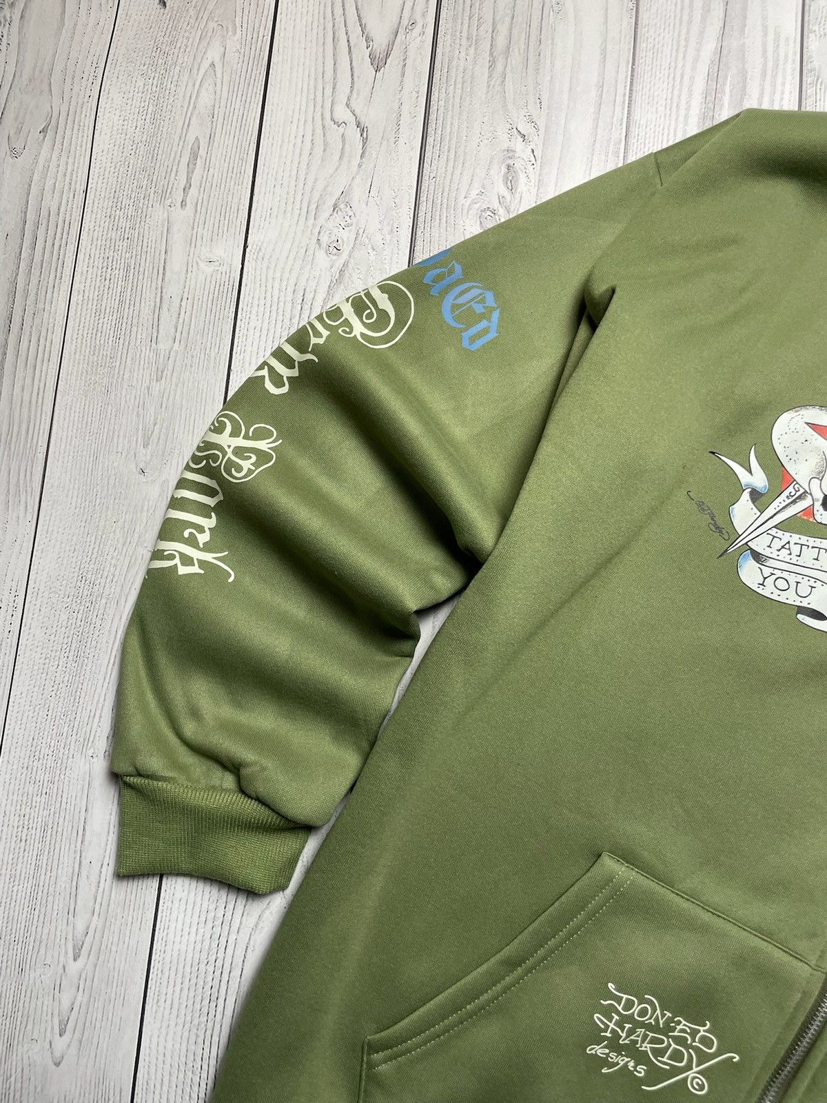 Ed Hardy × Vintage Vintage Ed Hardy green hoodie size XL logo Size US XL / EU 56 / 4 - 5 Thumbnail