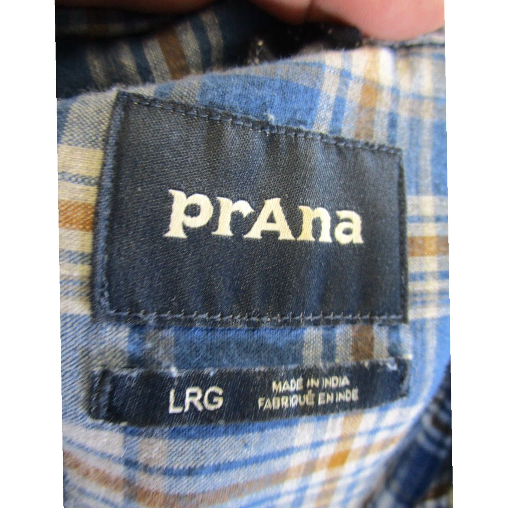 Prana Prana Mens Large XL Blue Plaid Button Up Outdoor Shirt Size US L / EU 52-54 / 3 - 7 Thumbnail