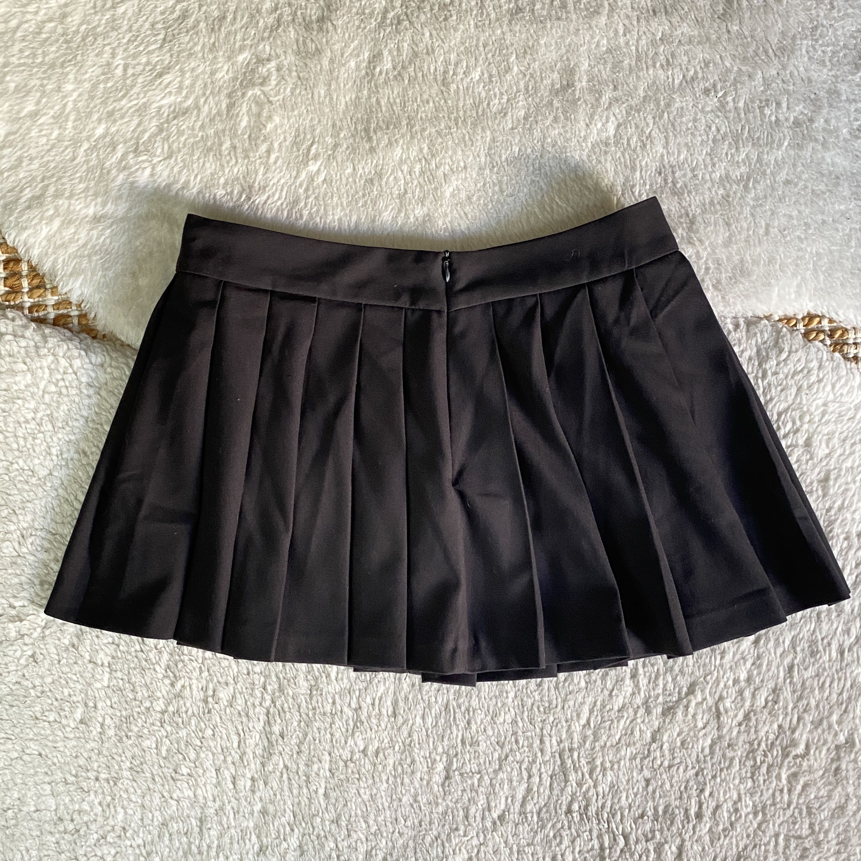 Zara ZARA Black Pleated Mini Skort Skirt with Inner Shorts Size 26" / US 2 / IT 38 - 6 Thumbnail