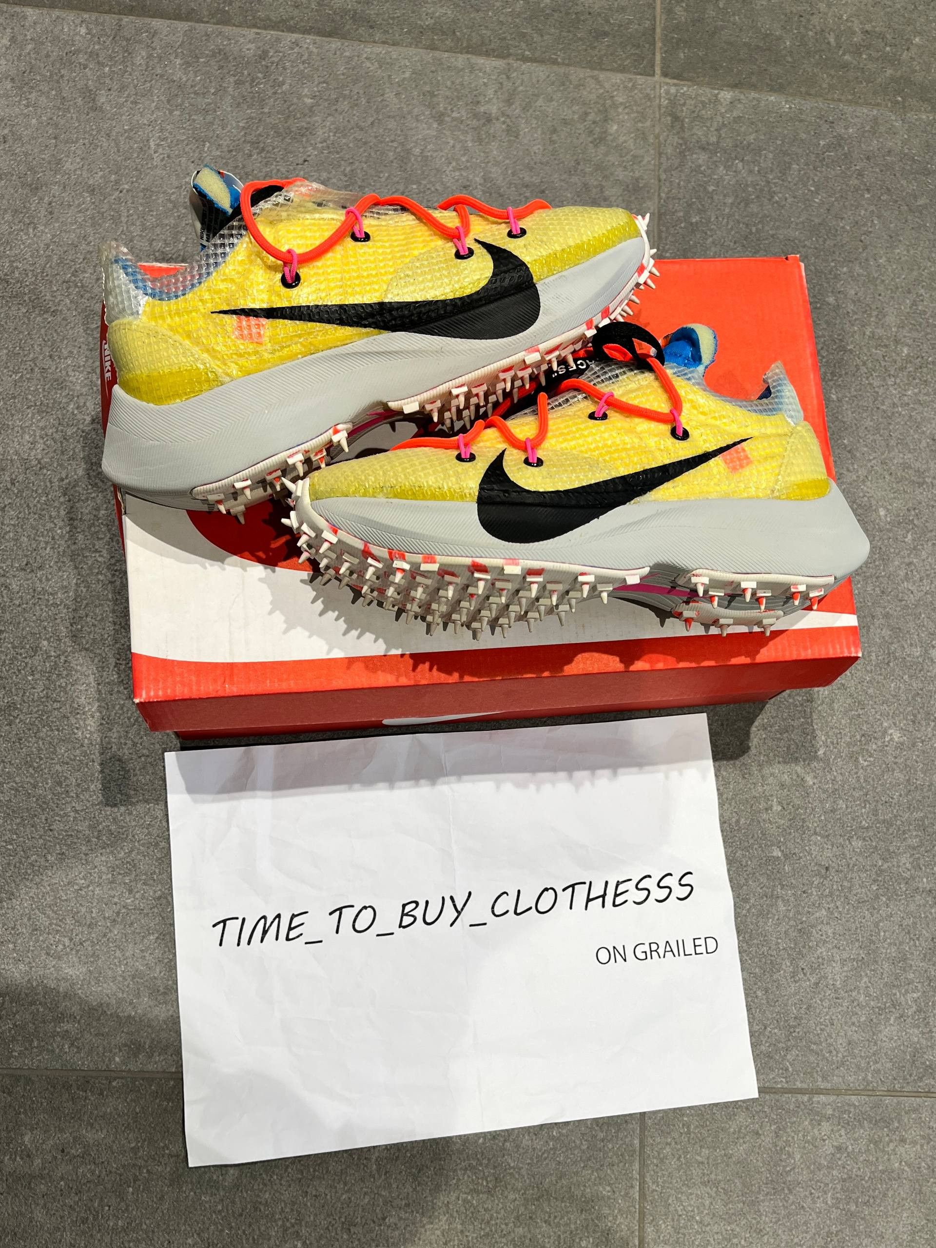 Nike × Off-White Nike OffWhite Yellow Vapor Street CD8178-700 size 5 NEW Size US 5 / IT 35 - 2 Thumbnail