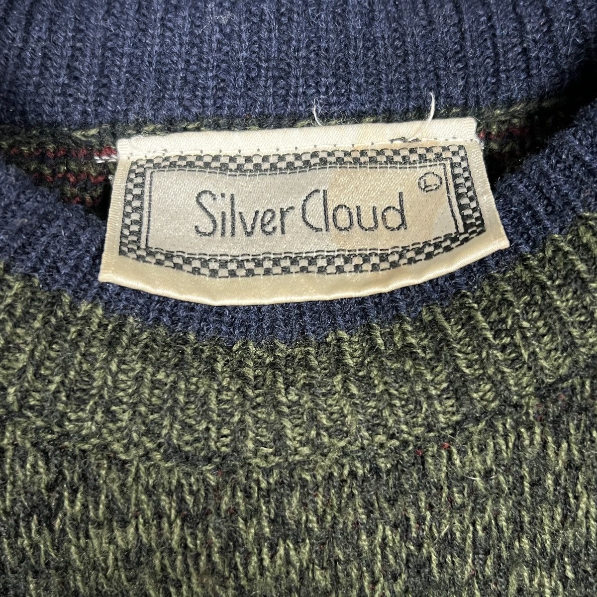 Other Vintage Silver Cloud Knit Sweater with Graphic Pattern Size US L / EU 52-54 / 3 - 8 Thumbnail