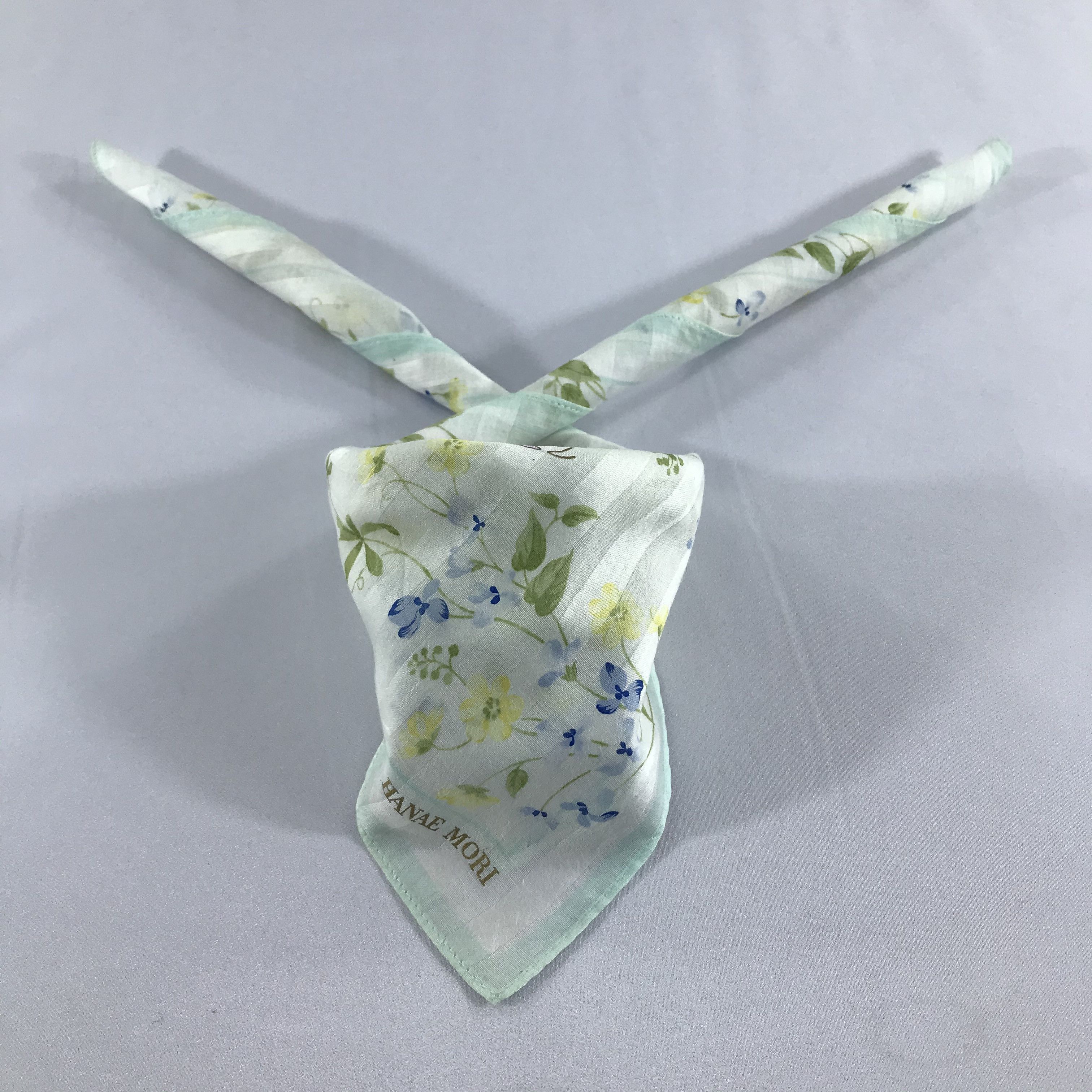 Hanae Mori Hanae Mori Floral Handkerchief Bandana Neckerchief H691 Size ONE SIZE - 1 Thumbnail