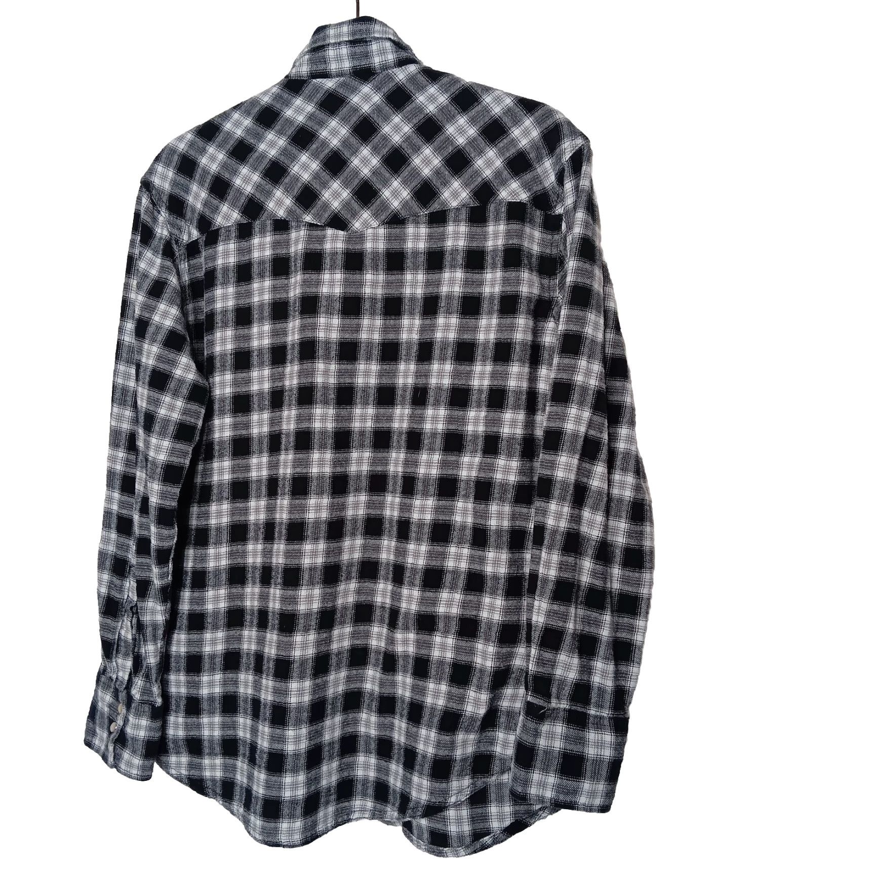 Wrangler VINTAGE Wrangler Wrancher Shirt Mens L Pearl Snap Western Plaid Flannel Black White Pocketed Casual Workwear 90s Mens Size US L / EU 52-54 / 3 - 2 Thumbnail