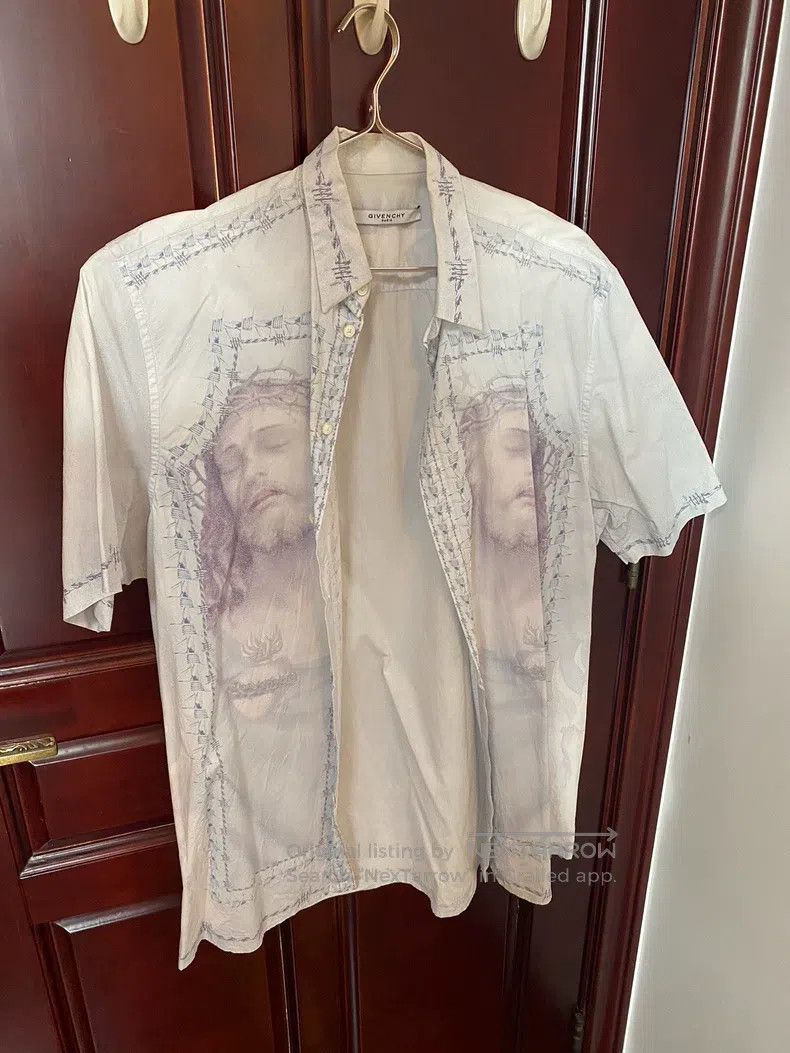 Givenchy Size41 Printed Shirt Jesus Flames