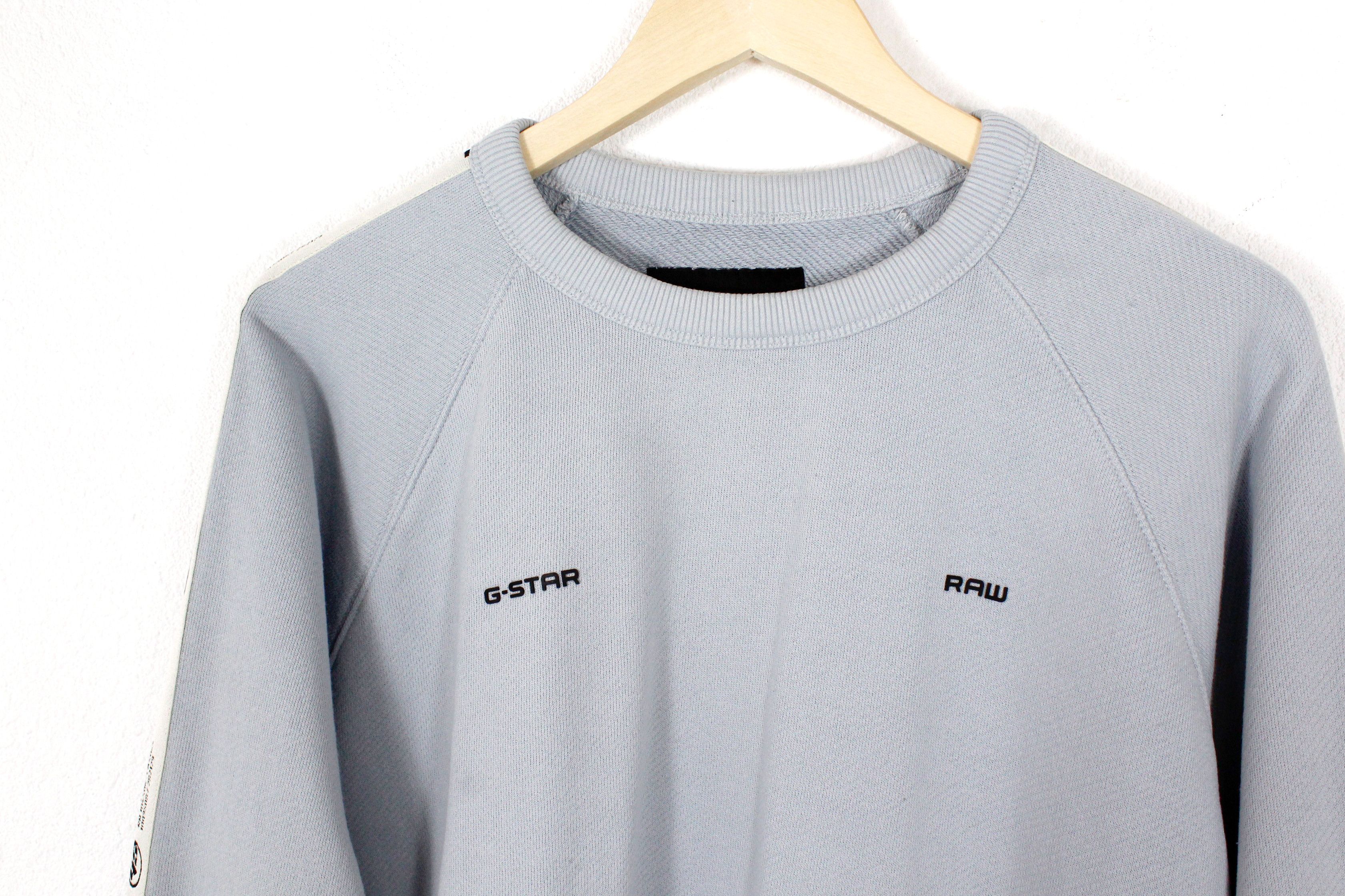 G-Star G Star Raw Logo Tape Blue Crew Sweatshirt Size US XL / EU 56 / 4 - 2 Thumbnail