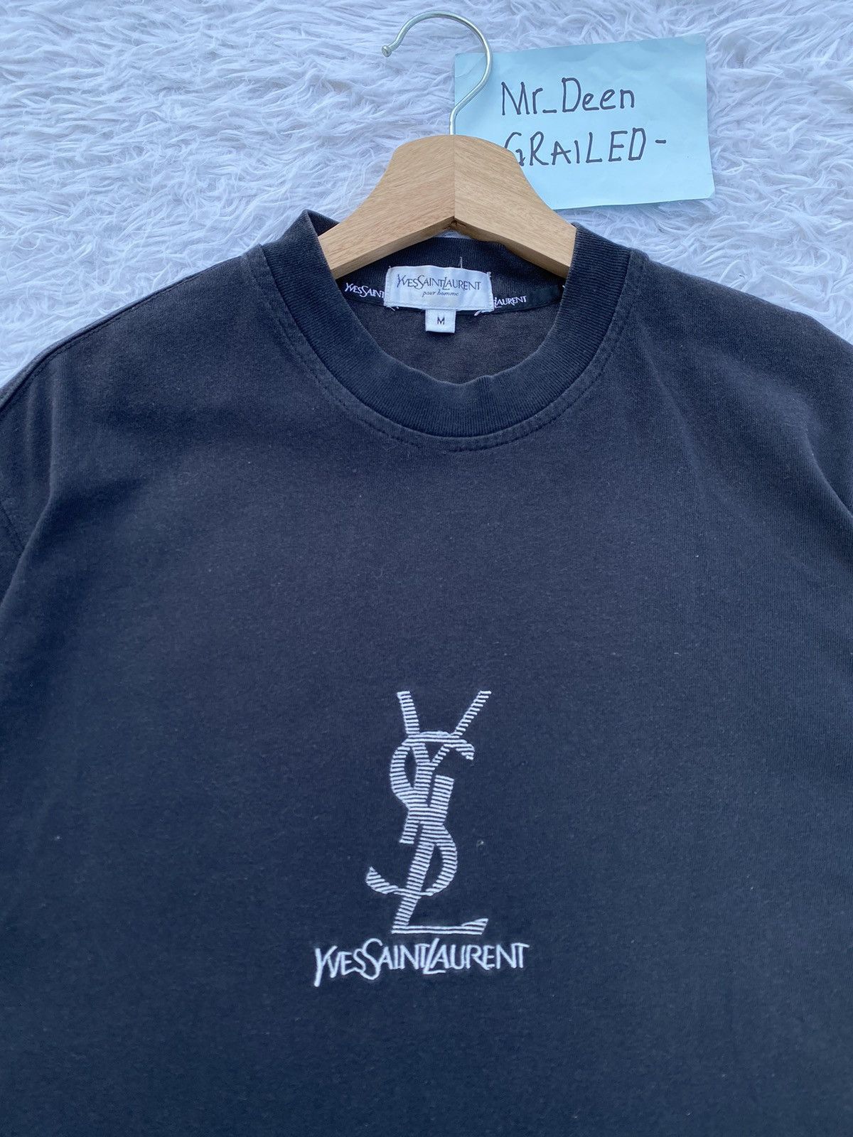 Yves Saint Laurent Rare Vintage Yves Saint Laurent YSL Spellout Tshirt Size US M / EU 48-50 / 2 - 1 Thumbnail
