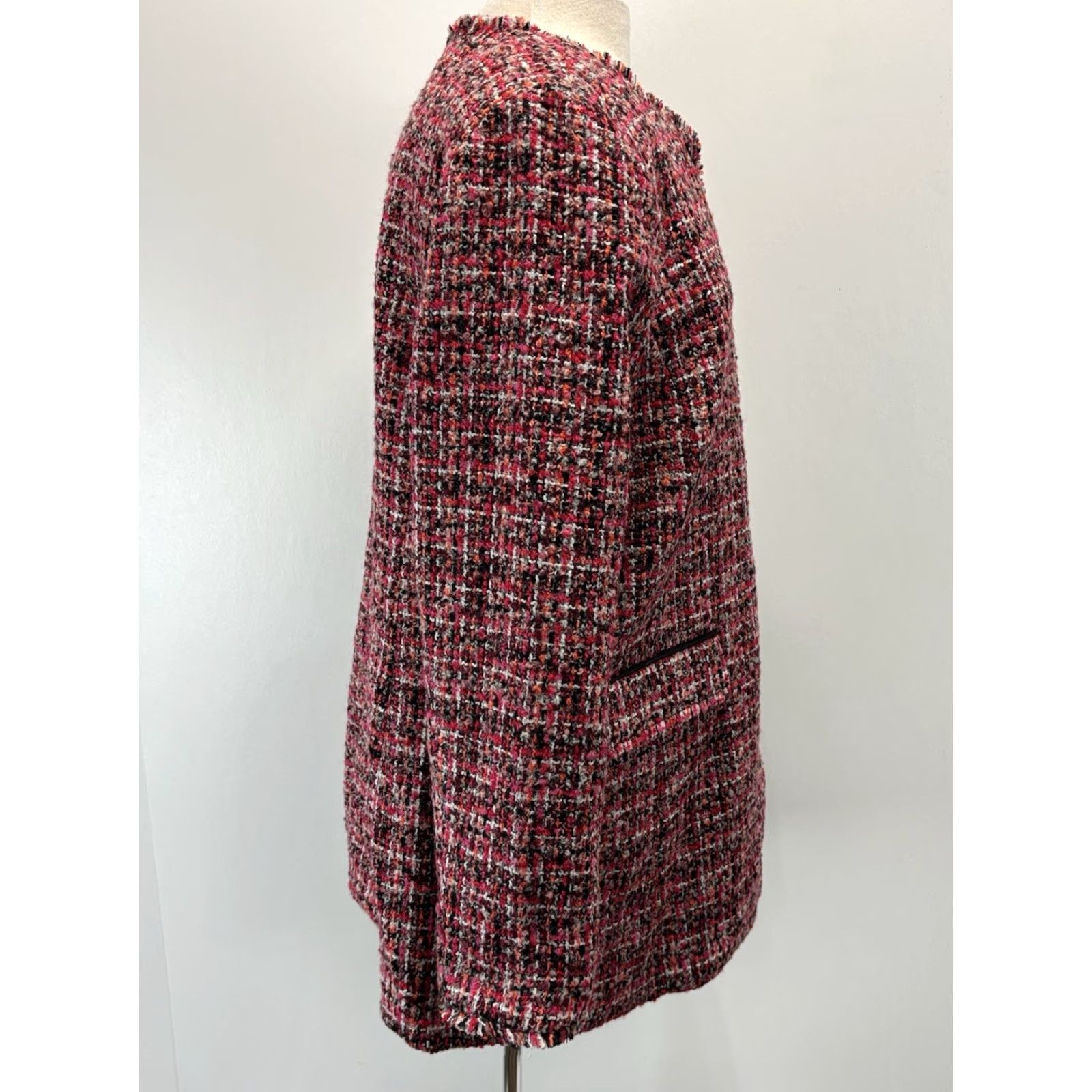 Talbots Talbots Pinewood Tweed Coat Sz 12 Multicolor Lined Fringe Academia Classic Womens Size XL / US 12-14 / IT 48-50 - 4 Thumbnail