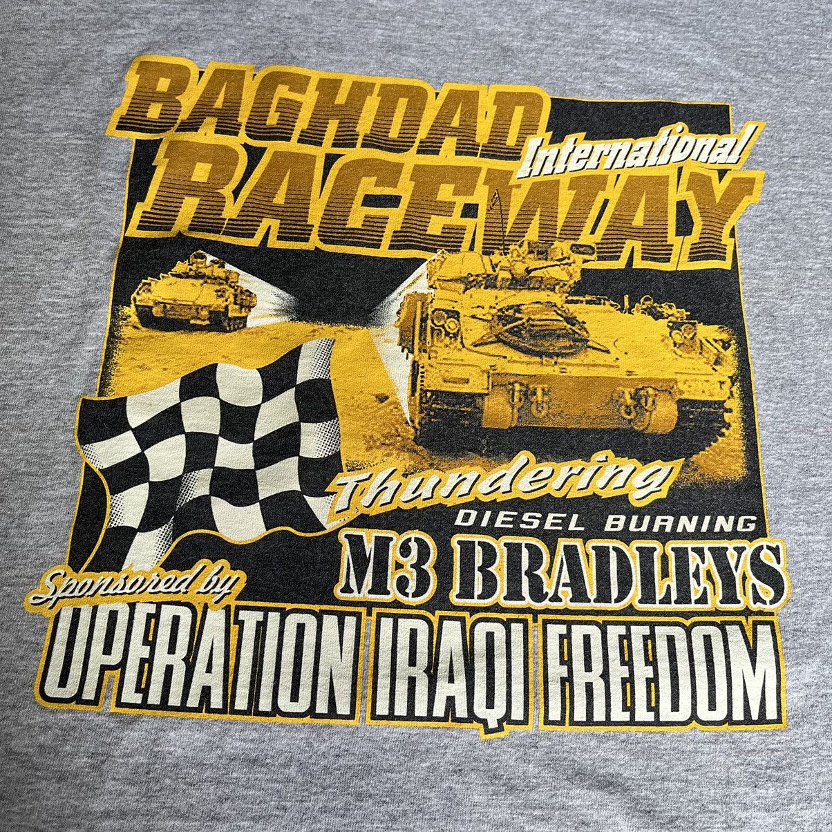 Vintage Vintage Baghdad Raceway Operation Iraqi Freedom Military Tee Size US XL / EU 56 / 4 - 3 Thumbnail