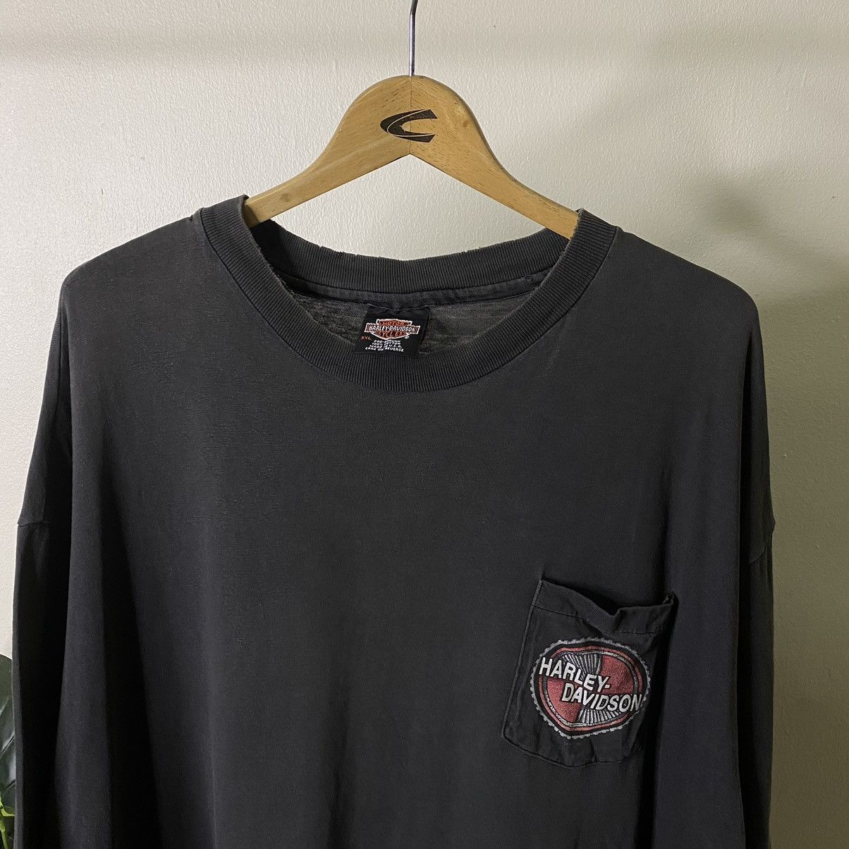 Harley Davidson CRAZY Vintage 1990s Harley Davidson McDaniels Tee *FADED* Size US XXL / EU 58 / 5 - 1 Thumbnail