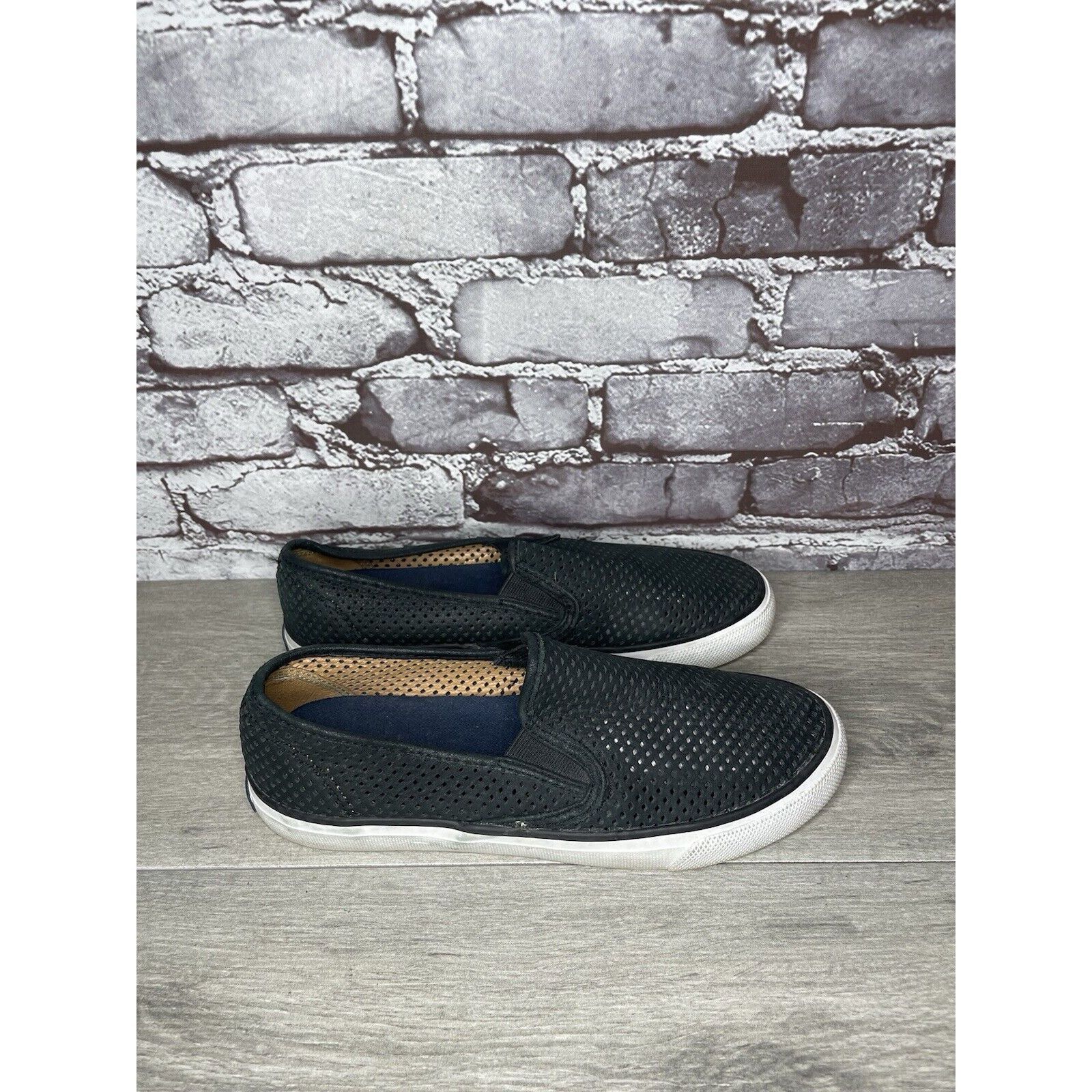 Sperry Sperry Seaside Perfs Perforated Leather Black Slip On Boat S Size US 9 / IT 39 - 3 Thumbnail