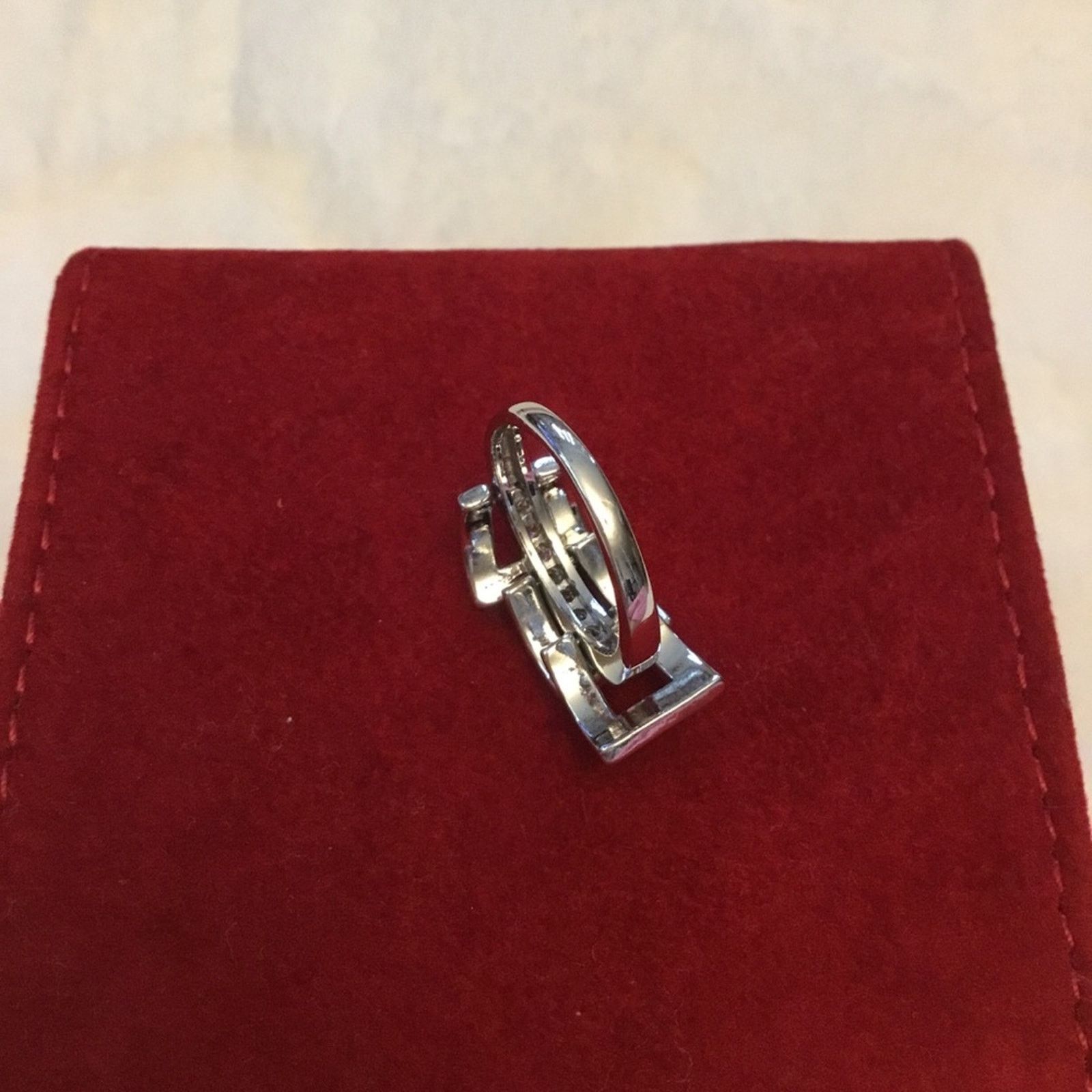 Other Silver Trio-Crystal Rows Ring Size ONE SIZE - 6 Thumbnail