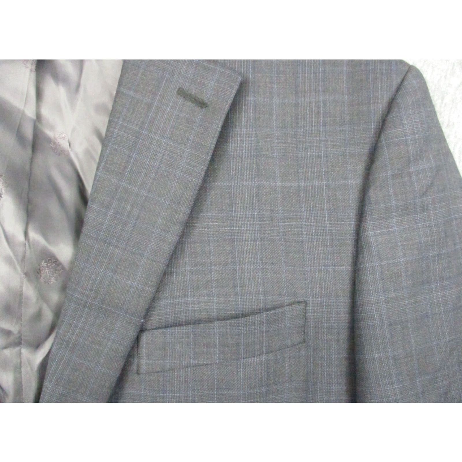 Ralph Lauren VINTAGE LAUREN RALPH LAUREN Wool Blazer 44R Gray Pinstripe Men Blazer Wool Notch Lapel 2-Button Single-Breasted Regular Fit Tweed Size 44R - 2 Thumbnail