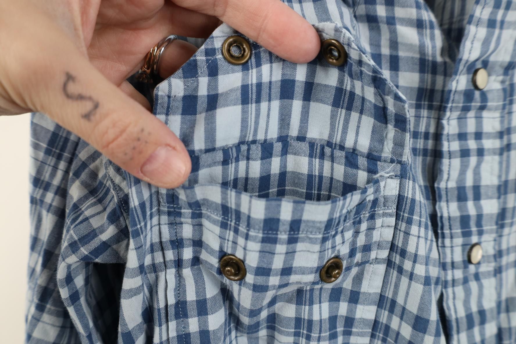 Polo Ralph Lauren Vintage 90s Ralph Lauren Pearl Snap Button Shirt Blue Plaid Size US S / EU 44-46 / 1 - 5 Thumbnail