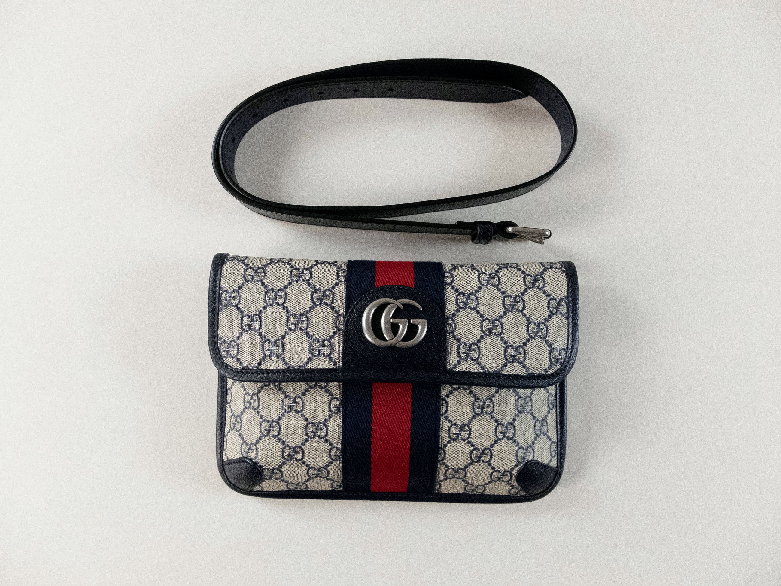 Gucci GUCCI Ophidia beige black GG Web canvas belt bag Size 90 Size ONE SIZE - 3 Thumbnail