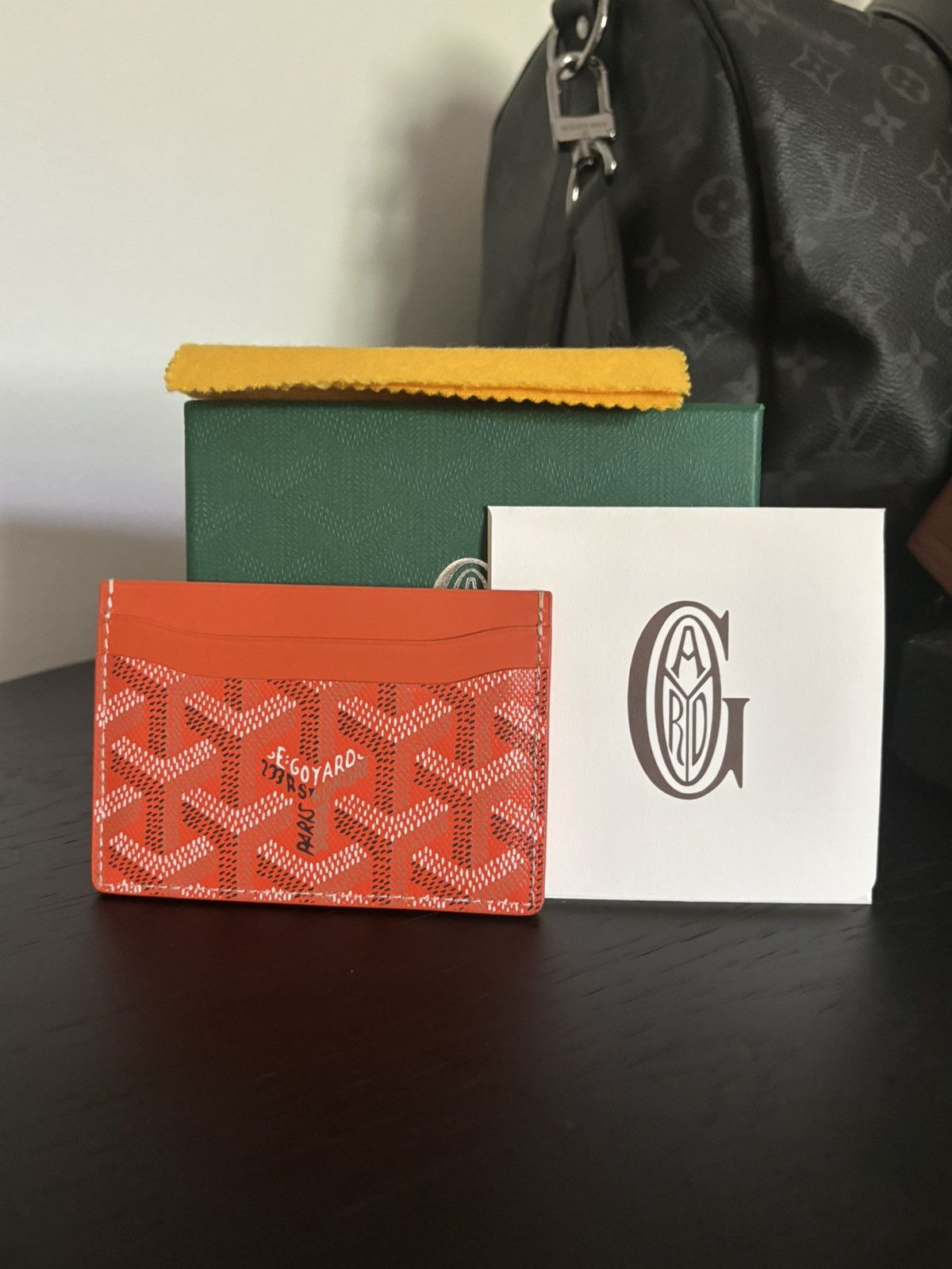 image of New - Goyard Cardholder Wallet in Orange, Men's