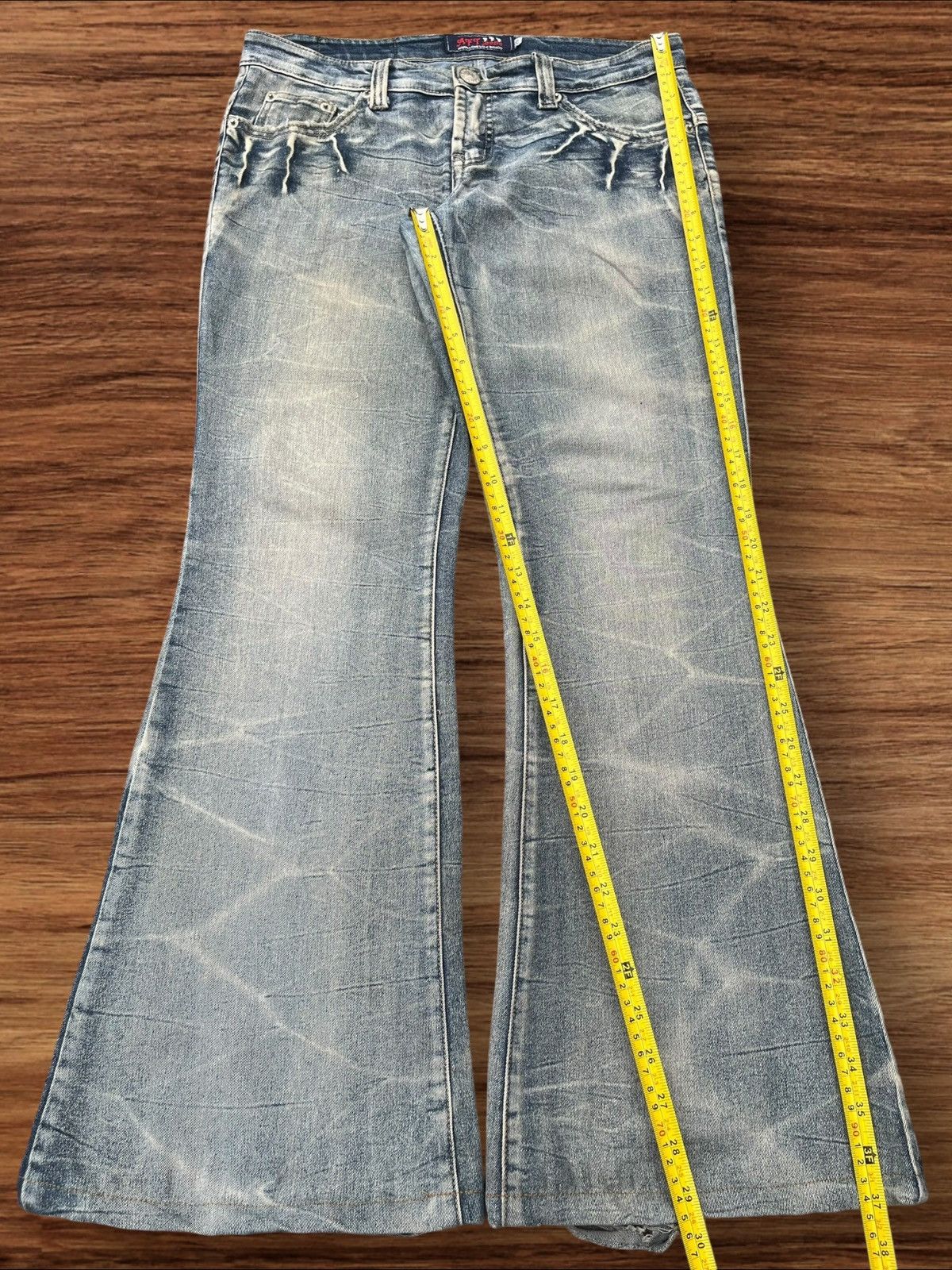 Japanese Brand × Le Grande Bleu (L.G.B.) Vintage Japanese Brand Stone Washed Grunge Style Flare Jeans Size 29" - 10 Thumbnail