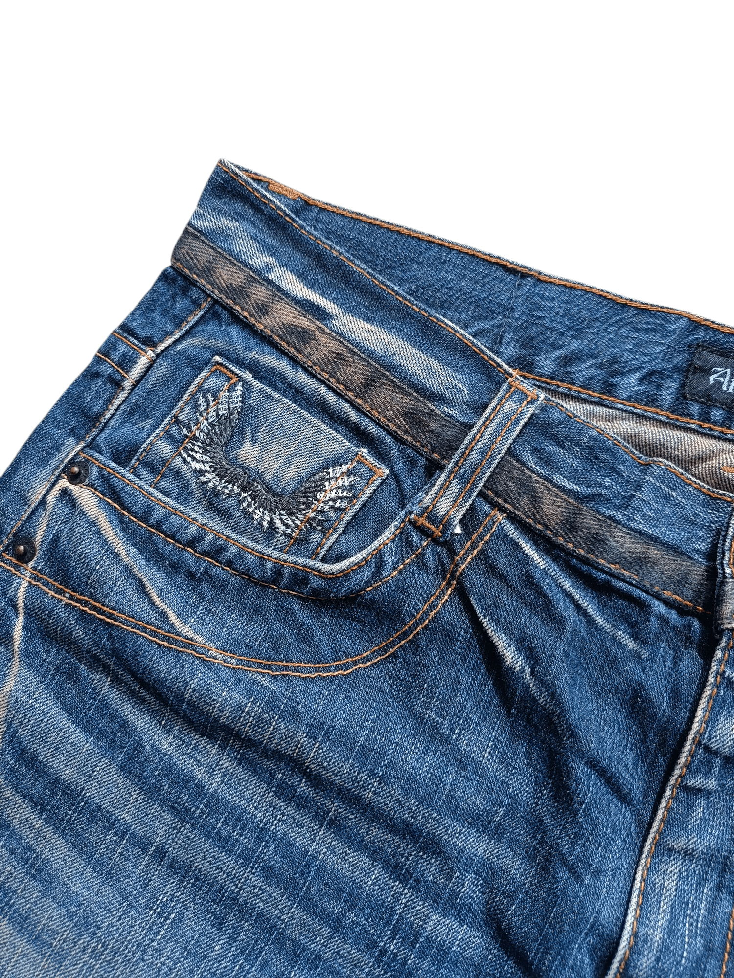 Designer RARE Andre Malraur Distressed Skull + Embroidery Angel Denim Size US 36 / EU 52 - 10 Thumbnail