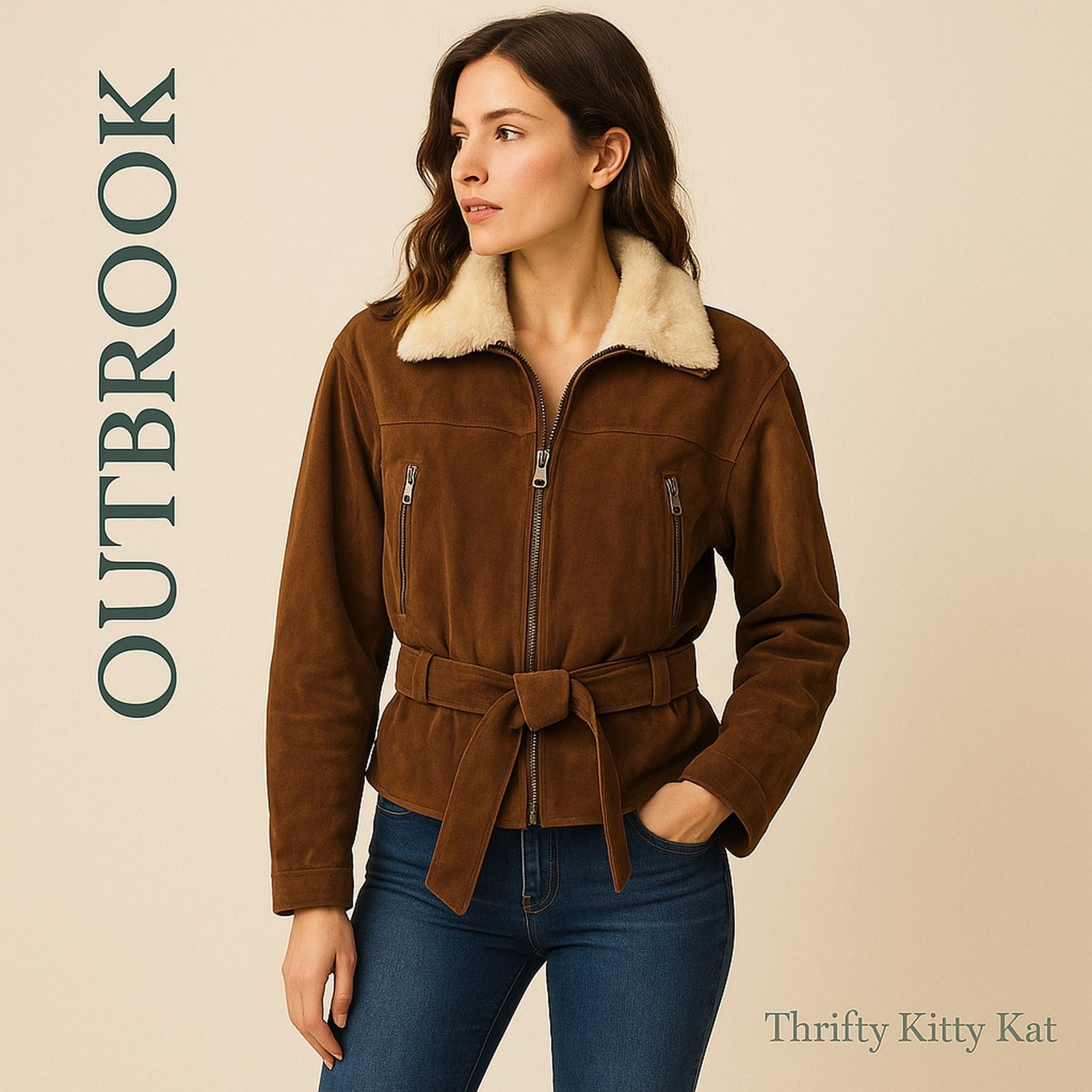 Other OutBrook Leather Sherpa Collar Moto Bomber Jacket S Size S / US 4 / IT 40 - 1 Thumbnail