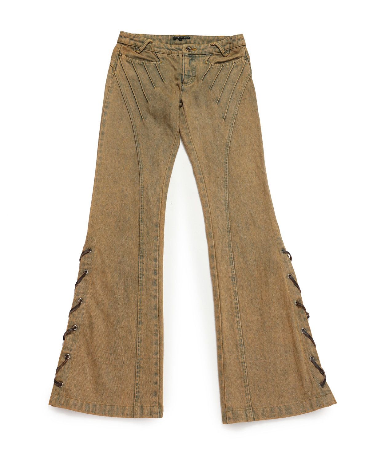 PRIMAPAGINA mudwash lace up flare jeans