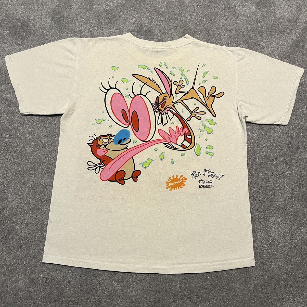 Nickelodeon Vintage 1990s Ren and Stimpy Show Double Sided Graphic Tee Size US L / EU 52-54 / 3 - 2 Thumbnail