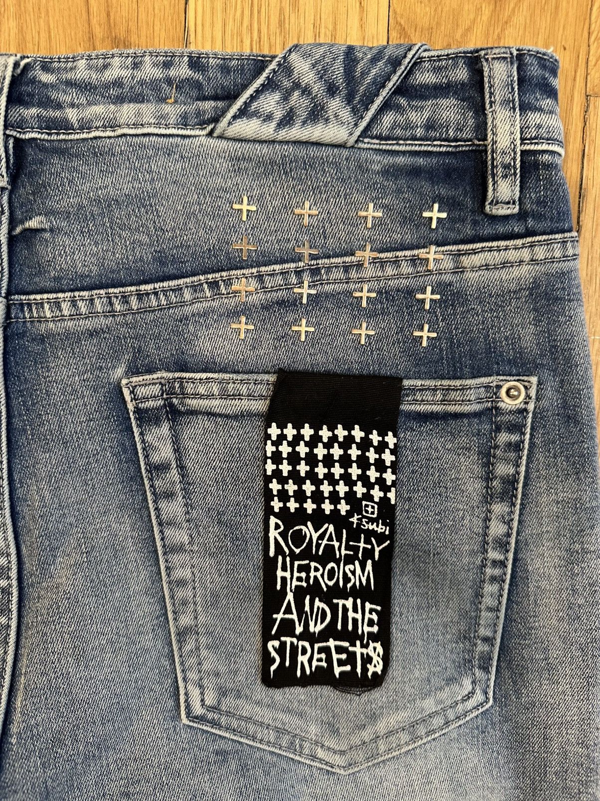 Ksubi Ksubi Side Crosses Blue Denim Jeans Size 34 Size US 34 / EU 50 - 4 Thumbnail