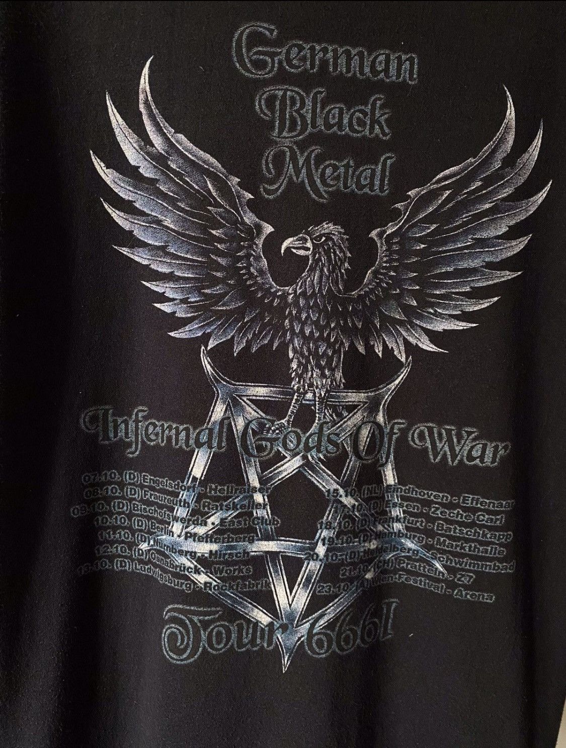 Band Tees × Vintage Vintage Mystic Circle Infernal Satanic Verses T-shirt Size US L / EU 52-54 / 3 - 5 Thumbnail
