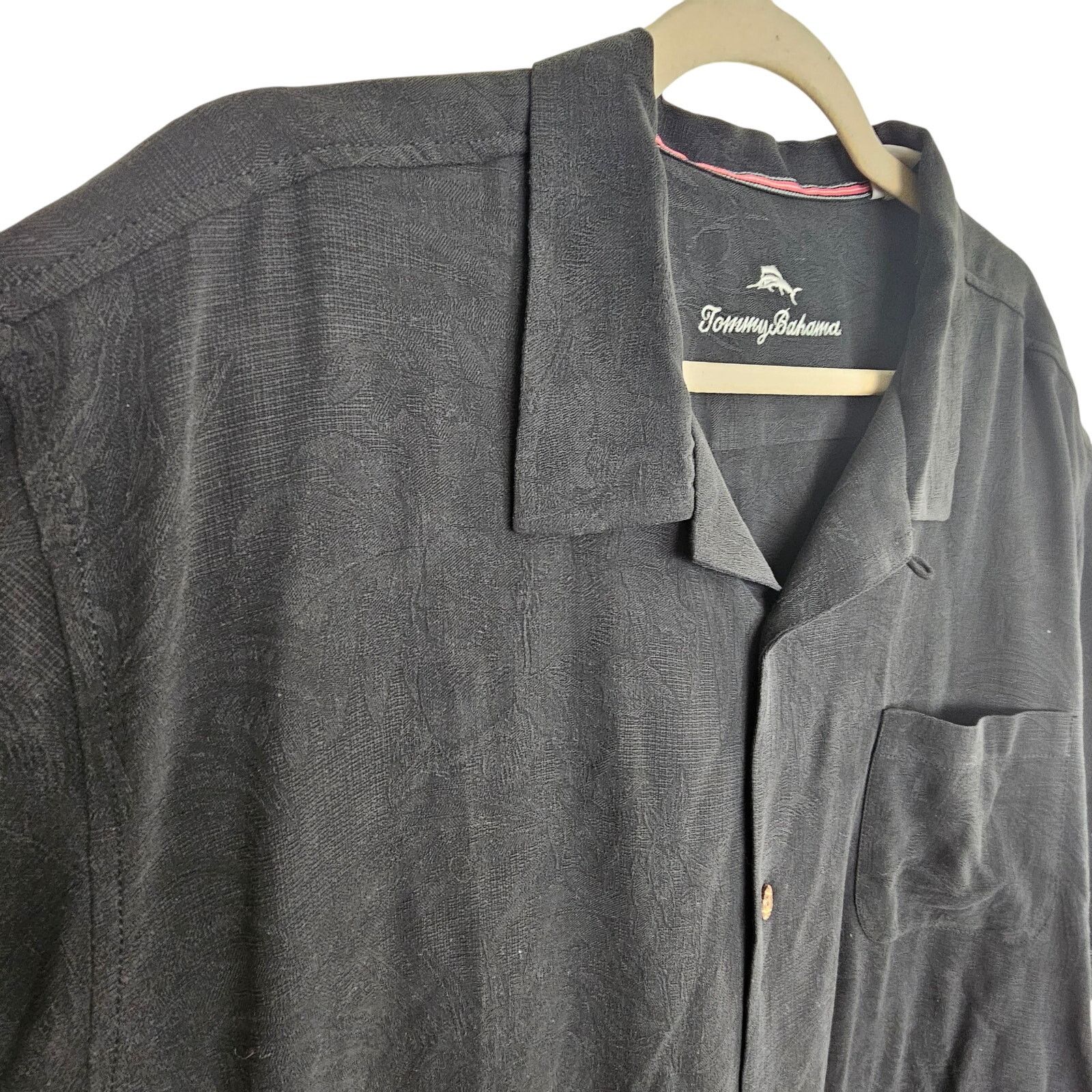 Tommy Bahama Tommy Bahama Silk Shirt Black Short Sleeve Button Front XXL Size US M / EU 48-50 / 2 - 5 Thumbnail
