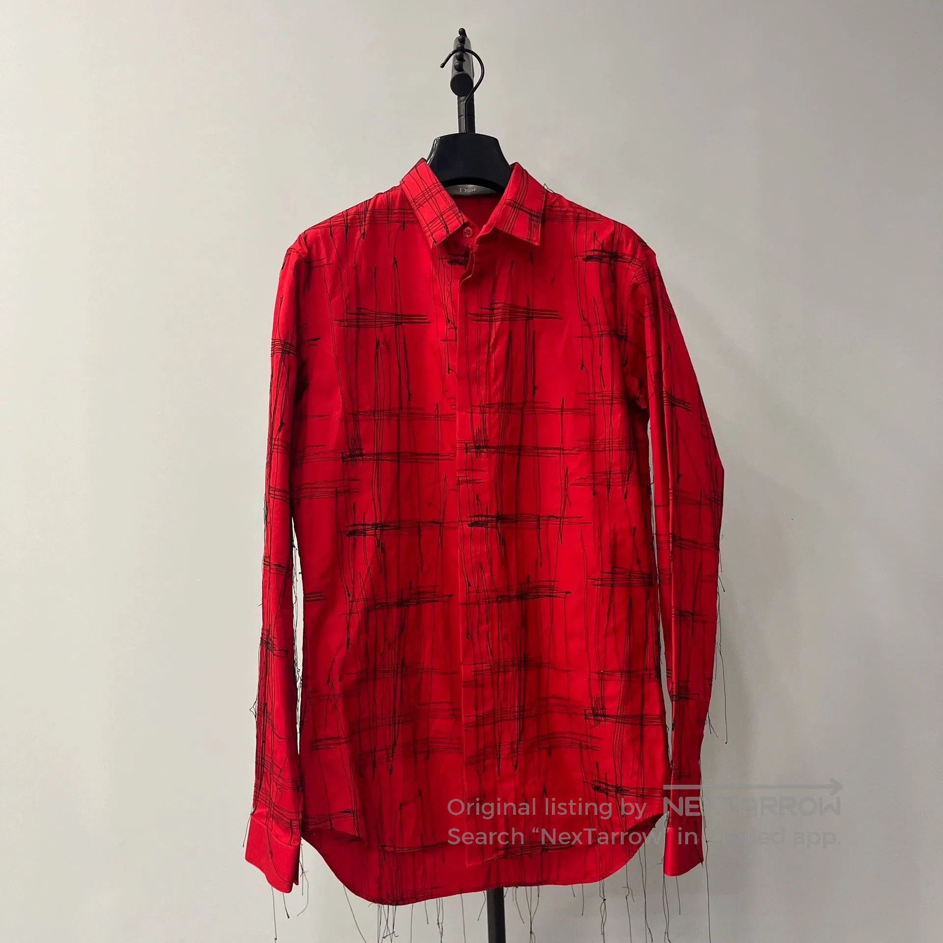 Dior red long sleeve dapper shirt by dior. Size US M / EU 48-50 / 2 - 1 Thumbnail