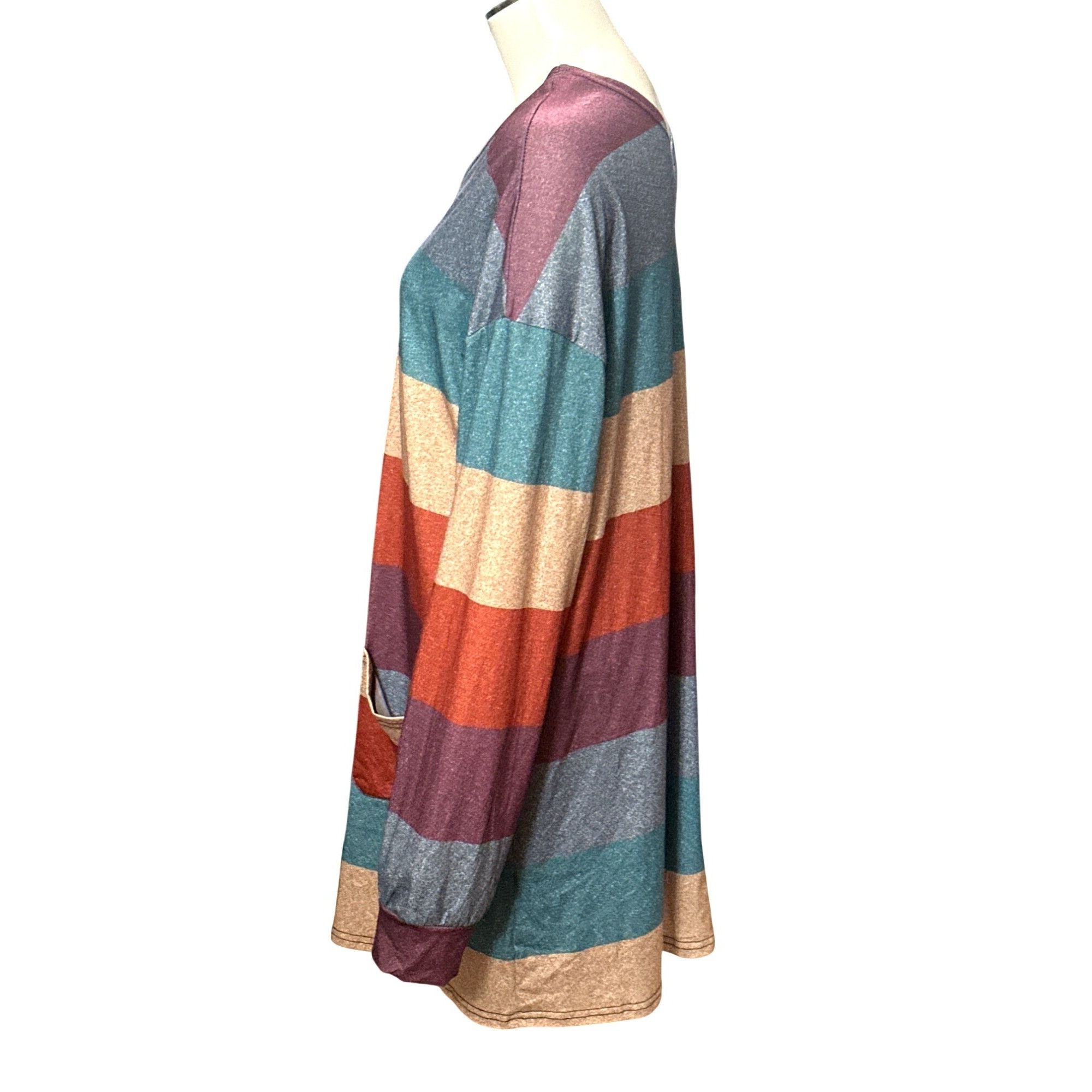 Other CCC Colorful Striped Cardigan With Front Pockets Lightweight Size XL / US 12-14 / IT 48-50 - 4 Thumbnail