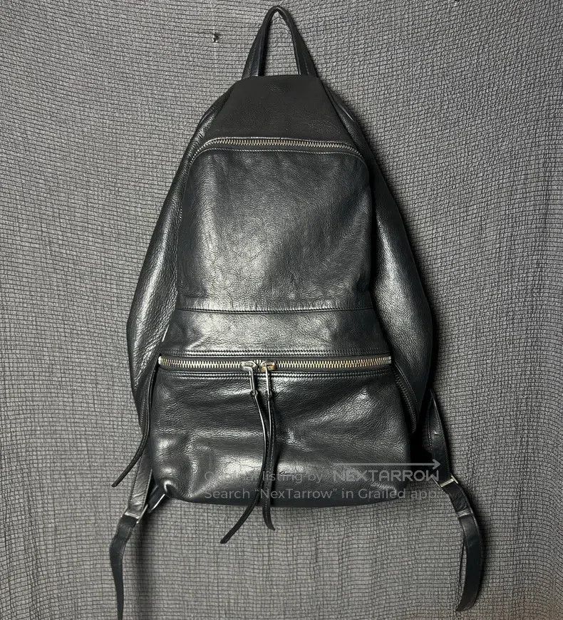 Rick Owens Rick Owens Calf Grain Cowhide Double Zip Ribbon Backpack S Size ONE SIZE - 1 Thumbnail