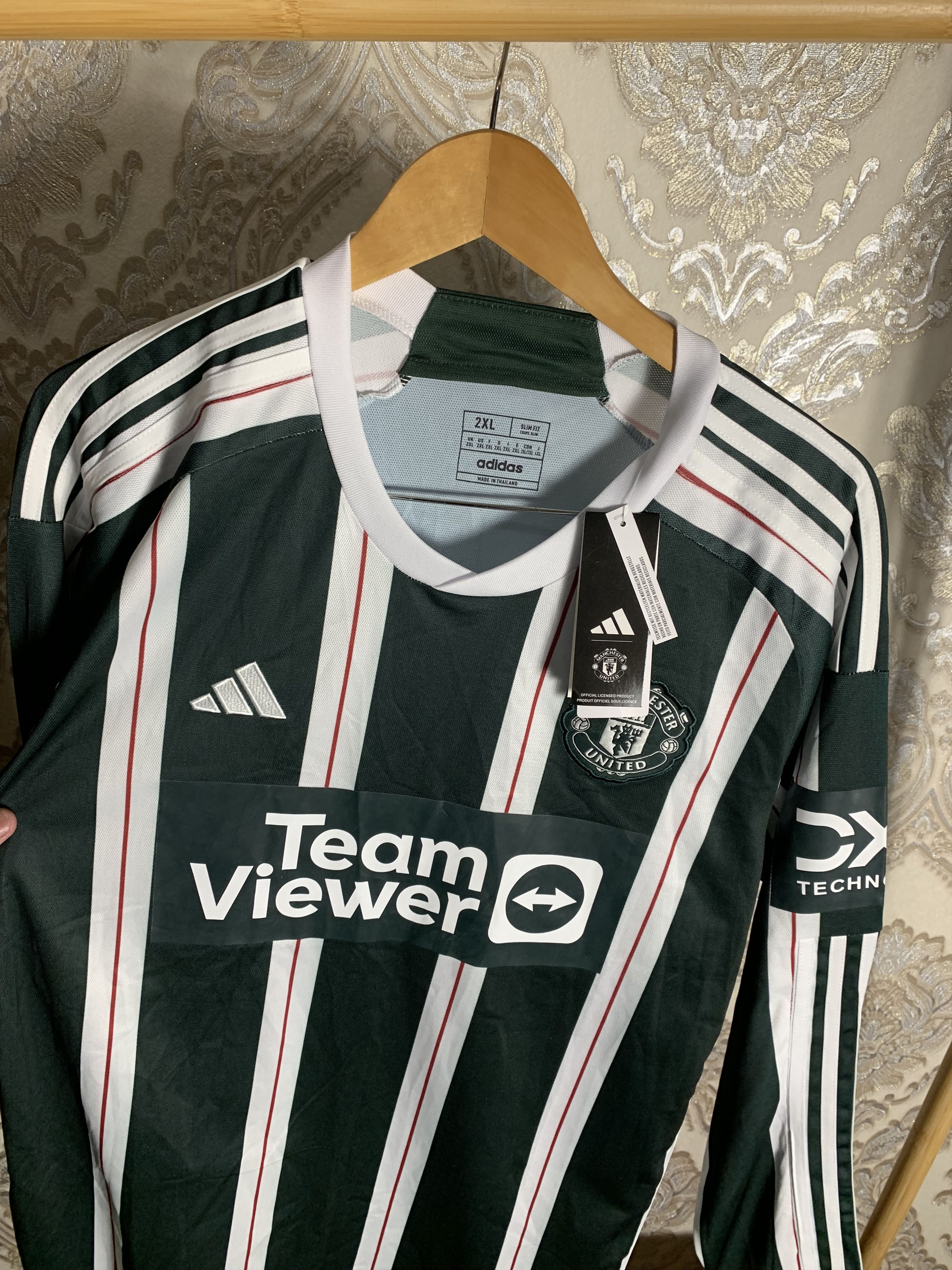 Vintage VERY RARE ADIDAS FC MANCHESTER UNITED ENGLAND SOCCER JERSEY Size US XXL / EU 58 / 5 - 2 Thumbnail