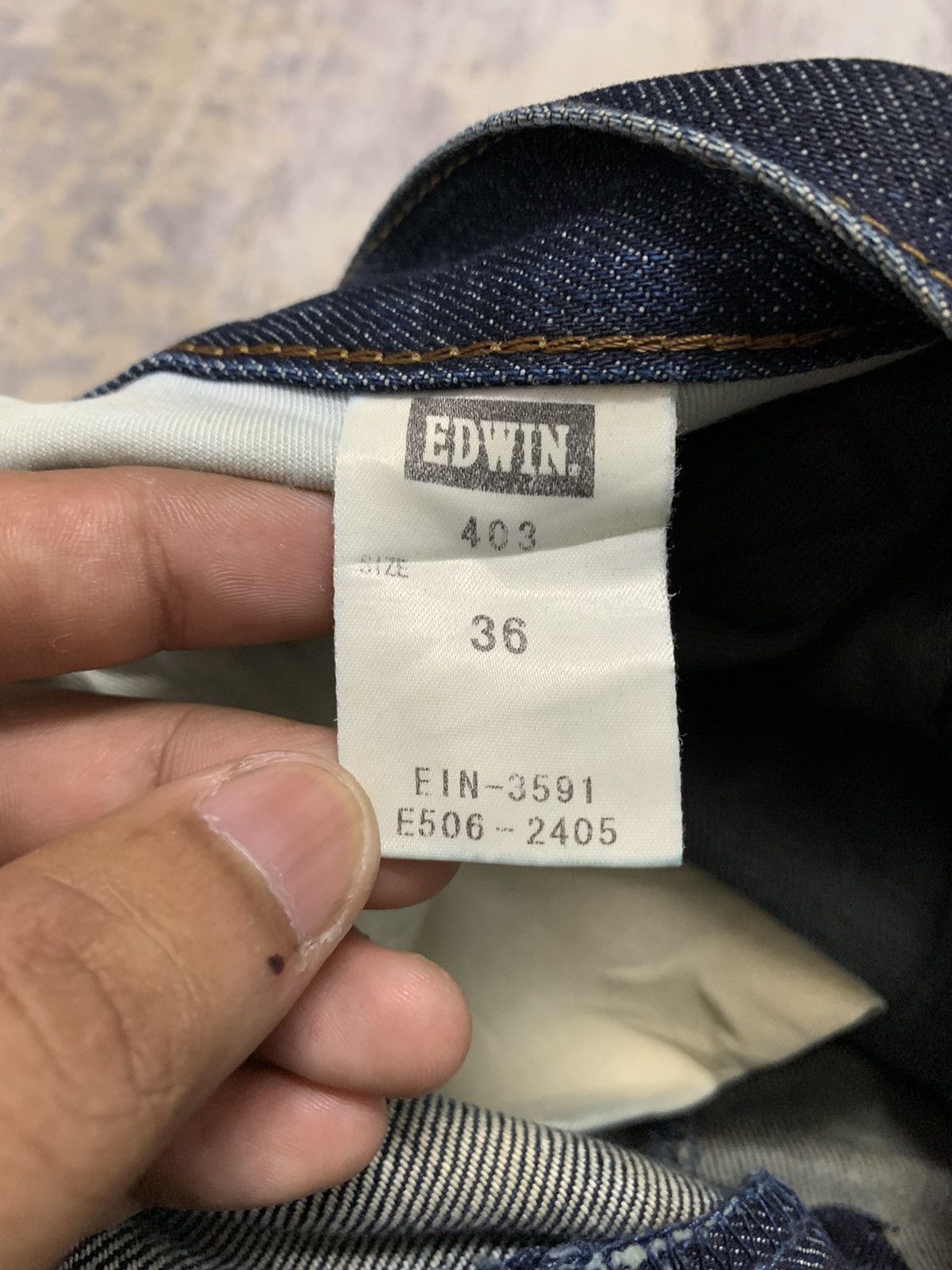 Japanese Brand Edwin 505 Distressed Mud Wash Denim Jeans Size US 37 - 19 Thumbnail
