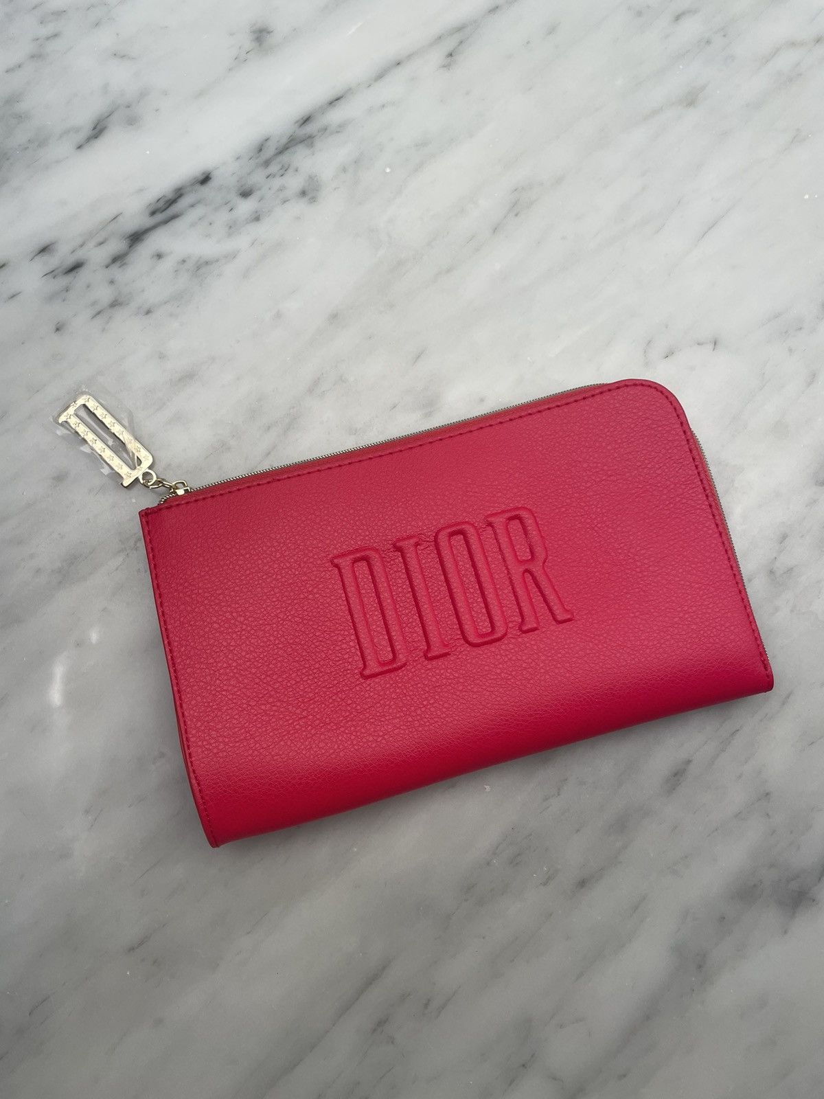 Dior Red leather Dior cosmetic bag pouch parfums beauty Size ONE SIZE - 2 Thumbnail
