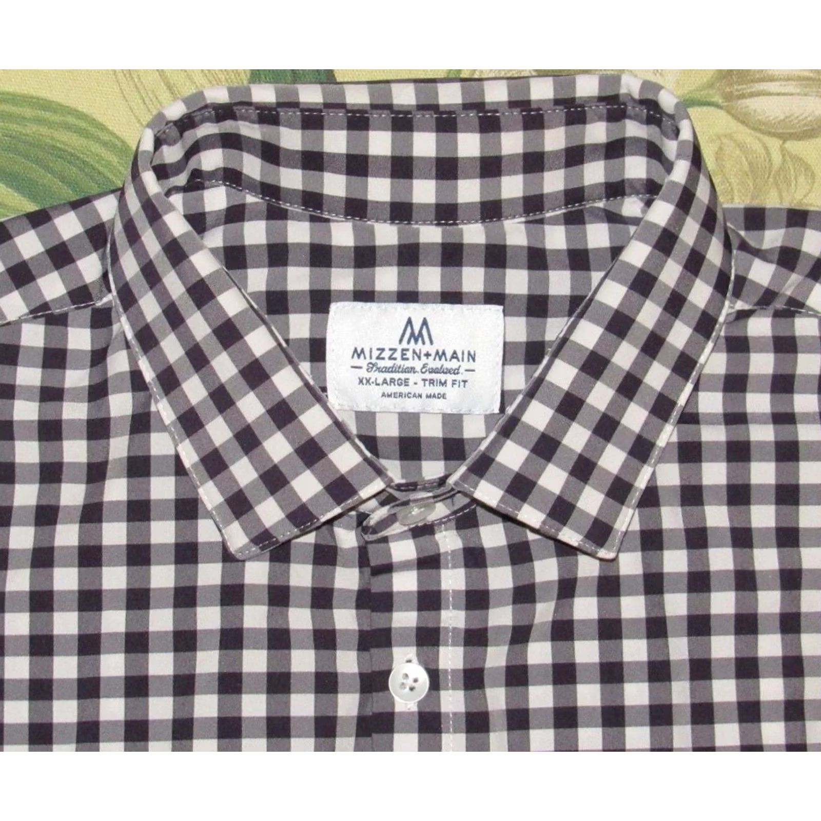 Mizzen+Main MIZZEN + MAIN Blue Gingham Long Sleeve Button Down Shirt Trim Fit XXL Mens Size US XXL / EU 58 / 5 - 2 Thumbnail