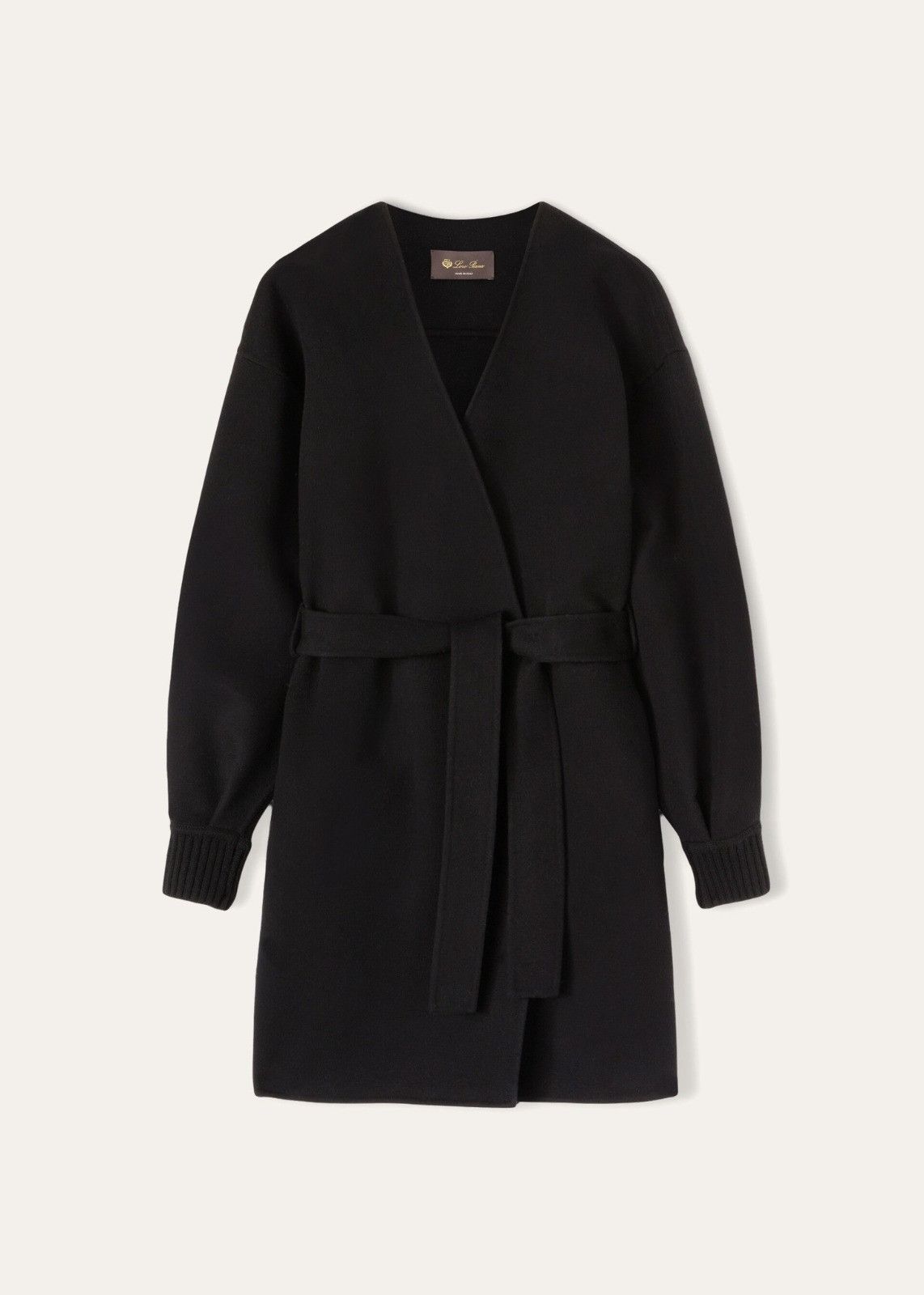 Loro Piana o1srvl11e1124 Cashmere Coat in Black Size L / US 10 / IT 46 - 1 Thumbnail