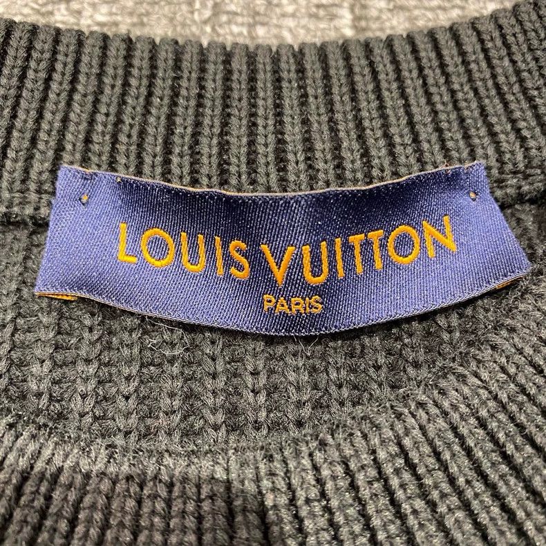 Louis Vuitton LOUIS VUITTON Black Signature Embroidered Knit Sweater Size US M / EU 48-50 / 2 - 4 Thumbnail