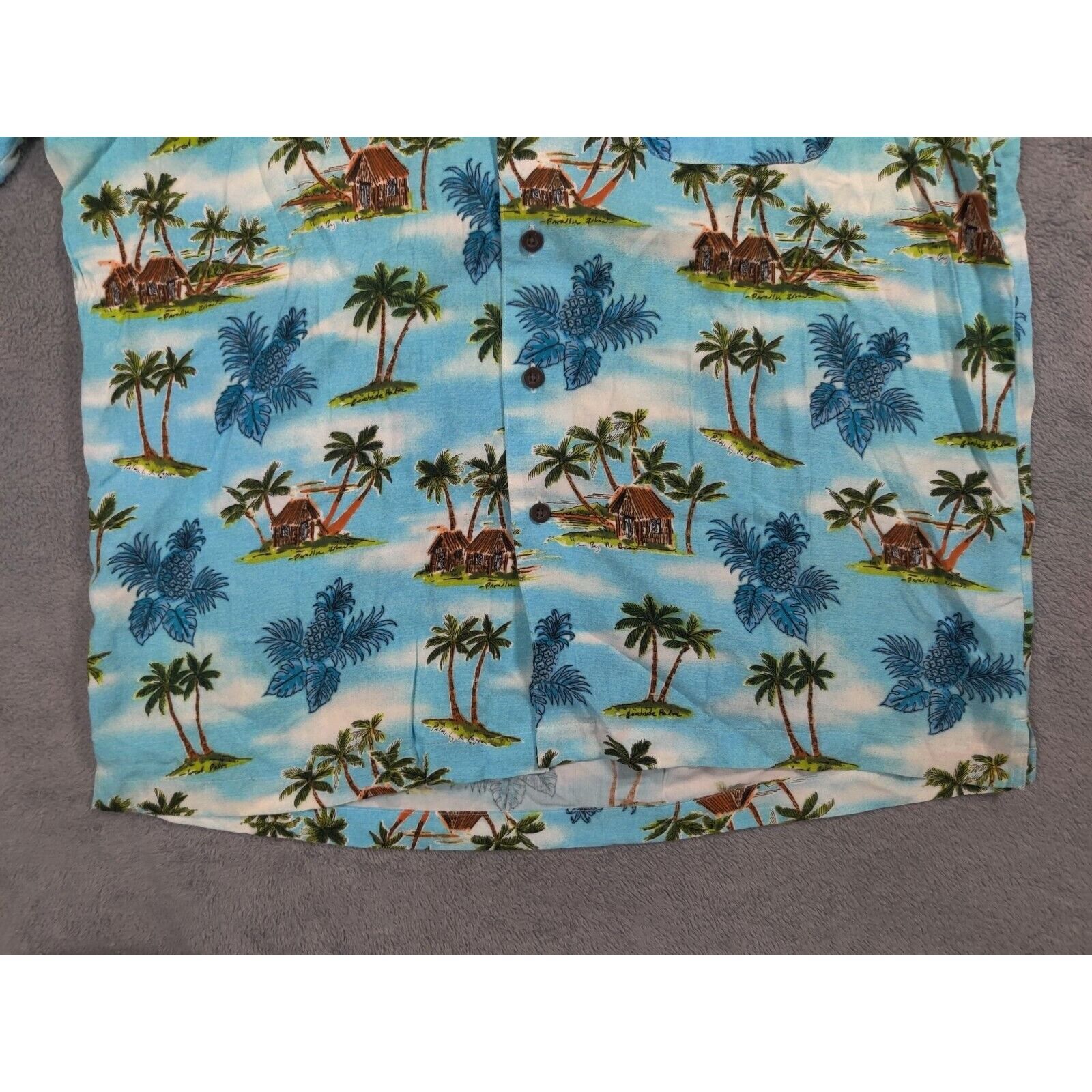 George George Shirt Adult Mens Large Light Blue Floral Beach Size US L / EU 52-54 / 3 - 6 Thumbnail