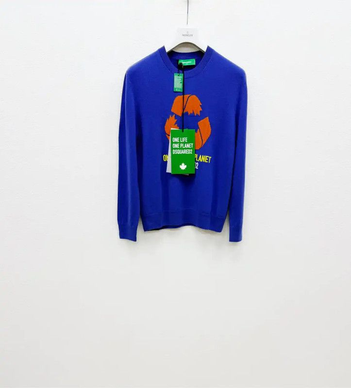 Dsquared2 DSQUARED2 Blue Cashmere Long Sleeve Sweater 0089 Size US M / EU 48-50 / 2 - 1 Thumbnail