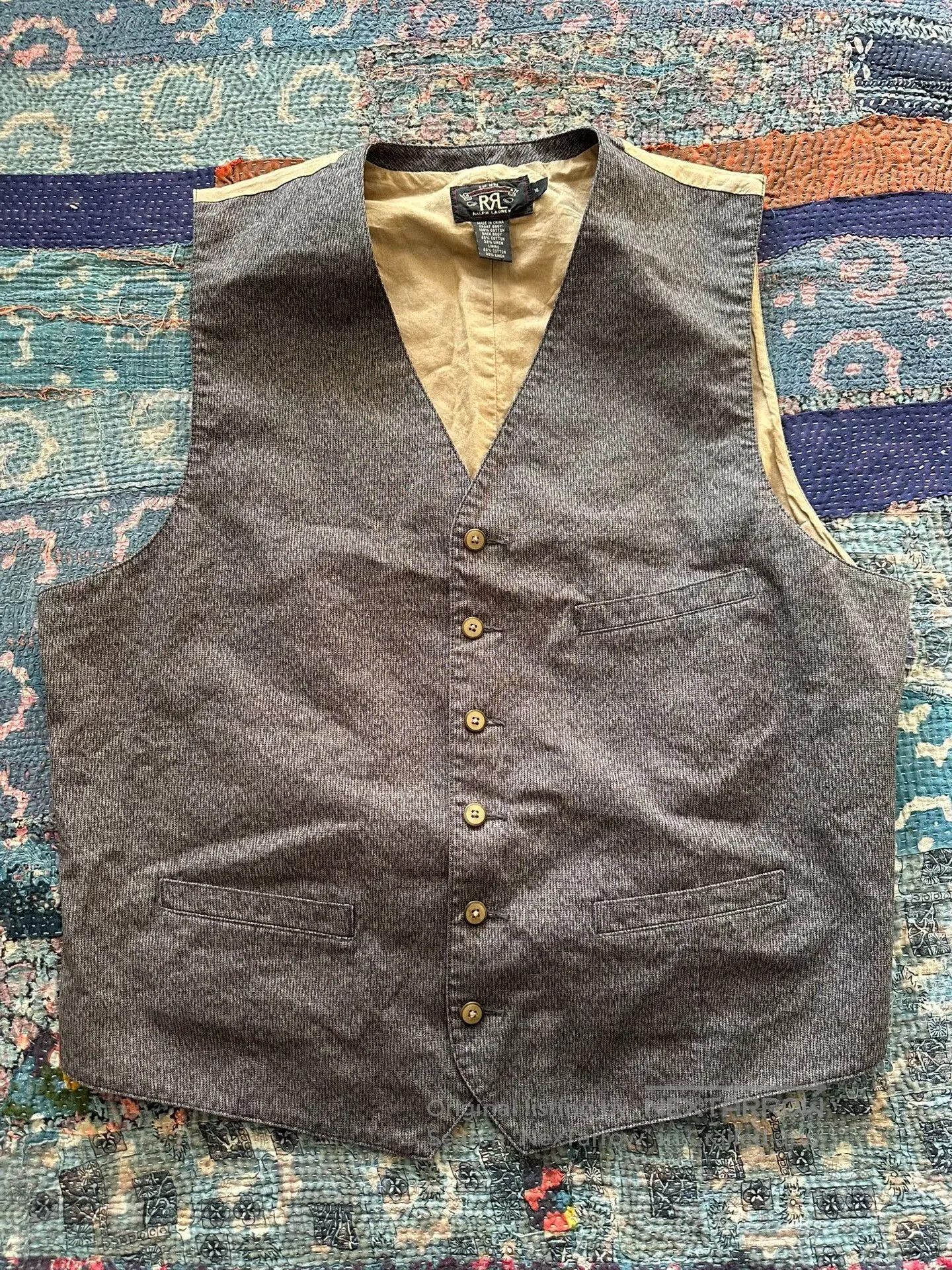 RRL Ralph Lauren rrl salt and pepper vest in xl. Size US XL / EU 56 / 4 - 1 Thumbnail