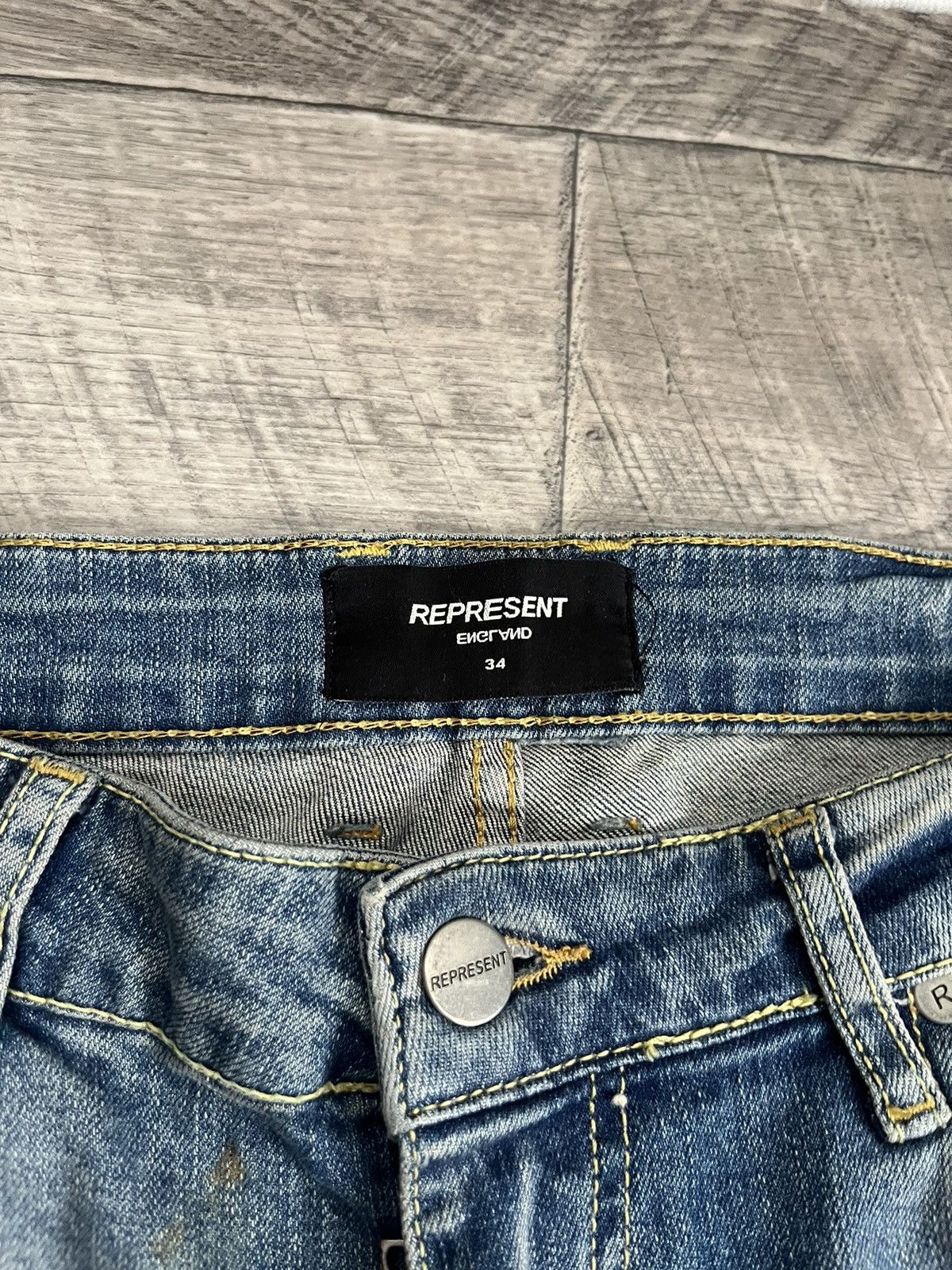 Represent Clo. Represent Biker Denim Sand Blue Pants Jeans Size US 32 / EU 48 - 16 Thumbnail
