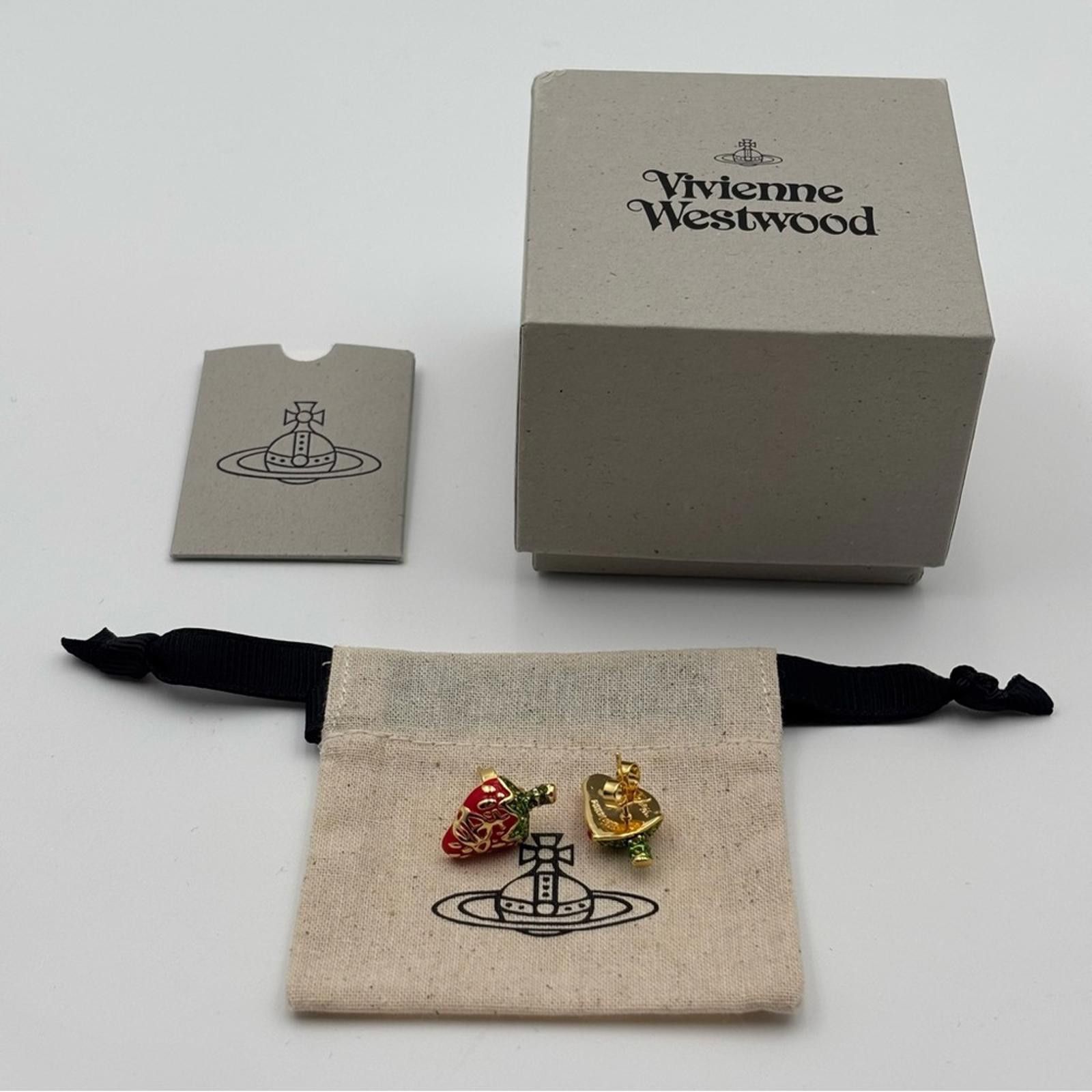 Vivienne Westwood Vivienne Westwood Strawberry Enamel Gold-Tone Stud EarringsS Size ONE SIZE - 5 Thumbnail