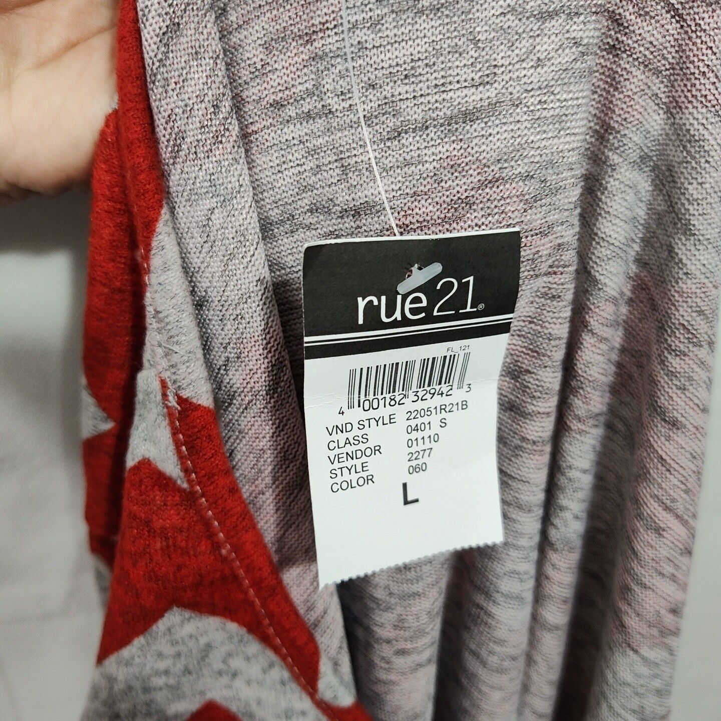 rue21 Rue 21 Sheath Knit Dress Scoop Neck Women Size L Grey Red Size L / US 10 / IT 46 - 6 Thumbnail