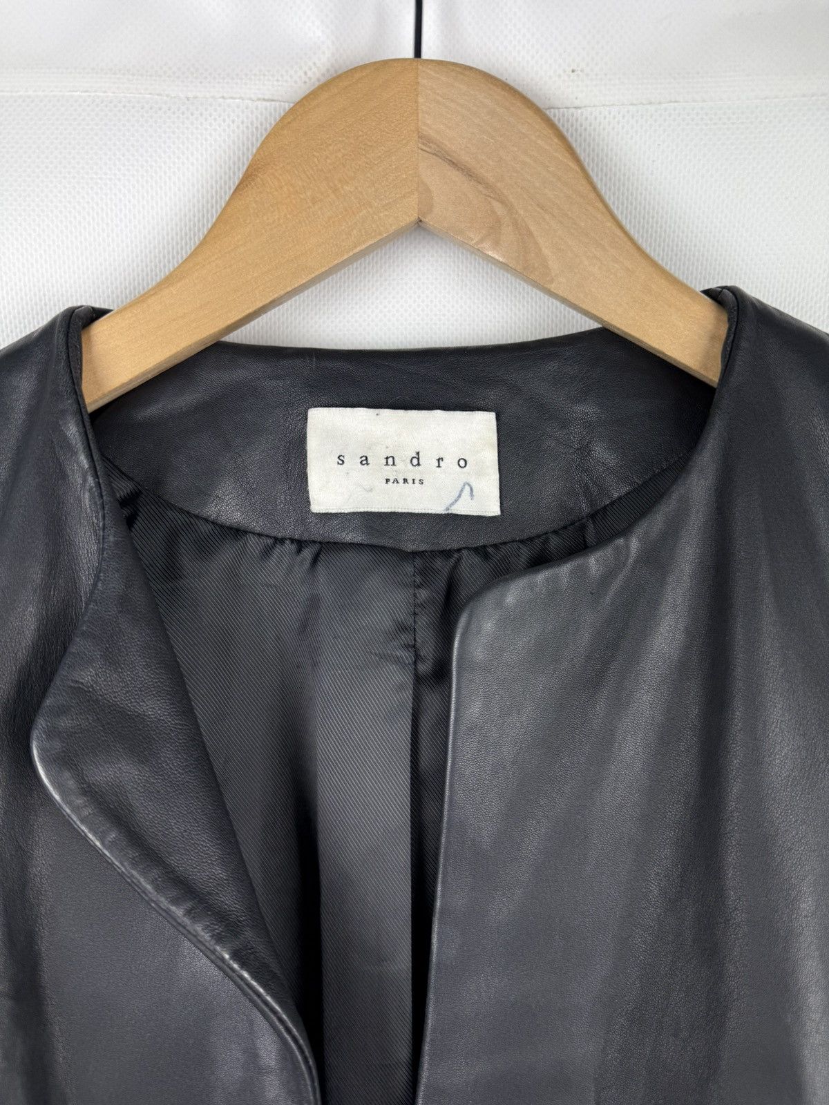 Sandro Sandro Paris Ladies Lamb Leather Biker Jacket Size ~ L Size L / US 10 / IT 46 - 8 Thumbnail