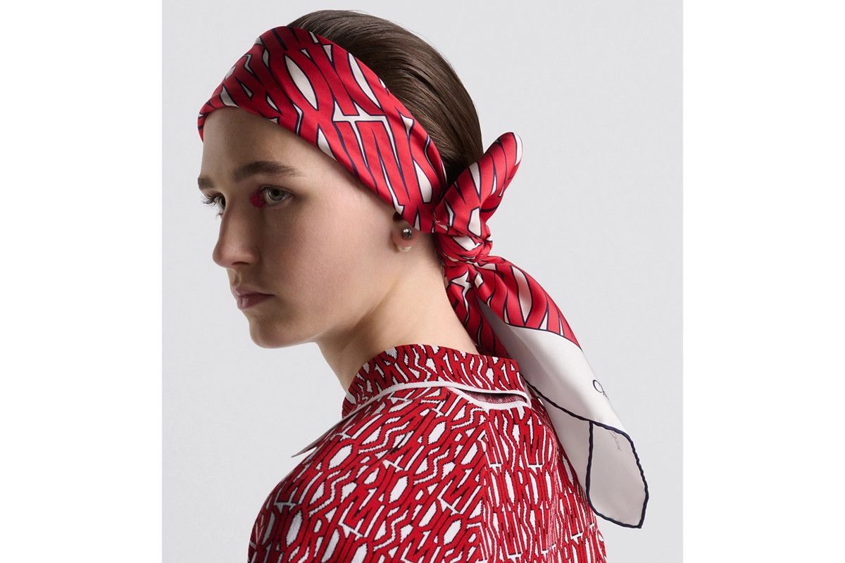 Dior o1bcso1str0226 Size:OS/Allover 90 Square Scarf in White/Red Size ONE SIZE - 2 Thumbnail