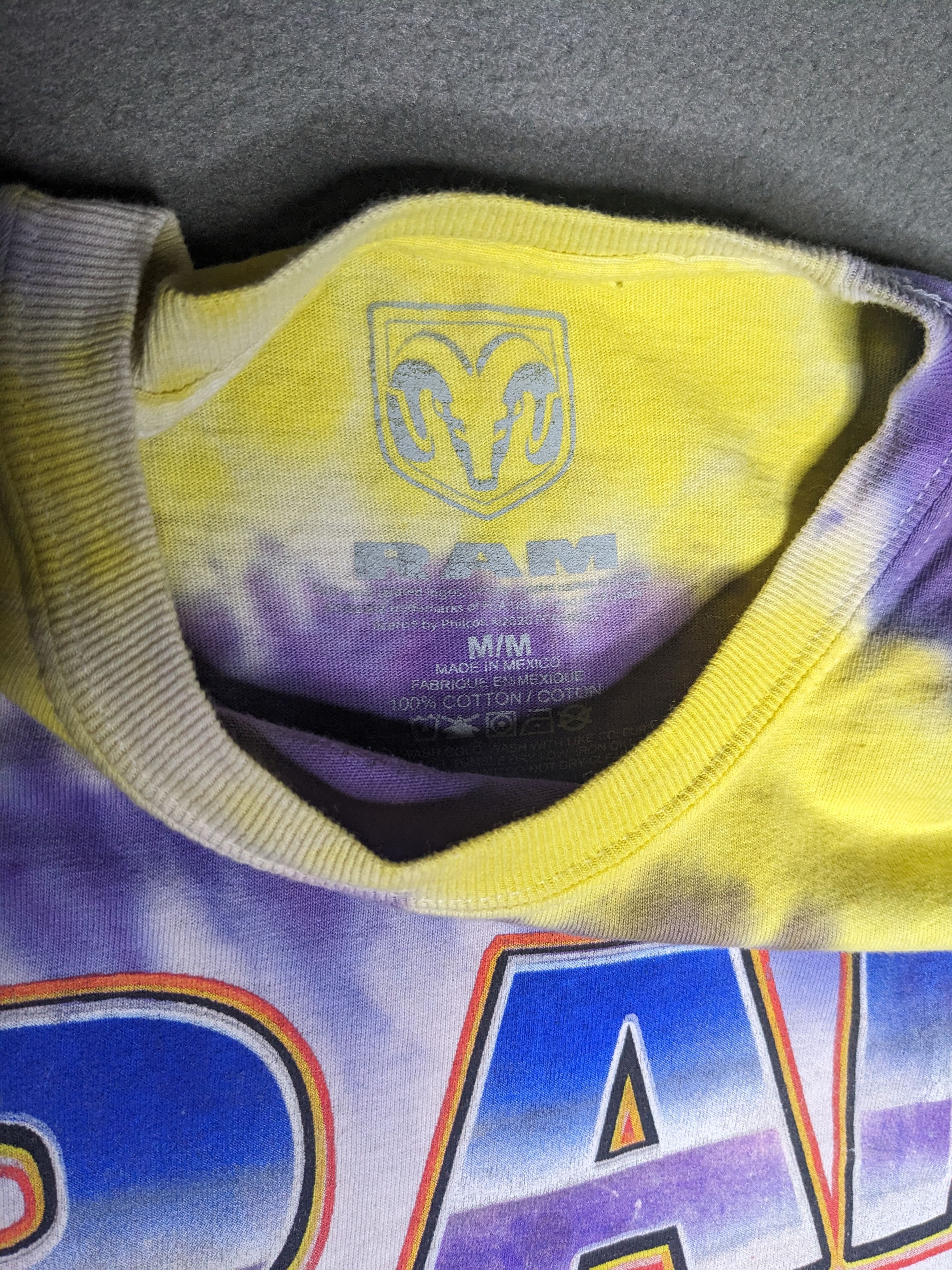 Vintage Dodge Ram Graphic Tee Tie Dye Medium Shirt Purple/Yellow Size US M / EU 48-50 / 2 - 7 Thumbnail