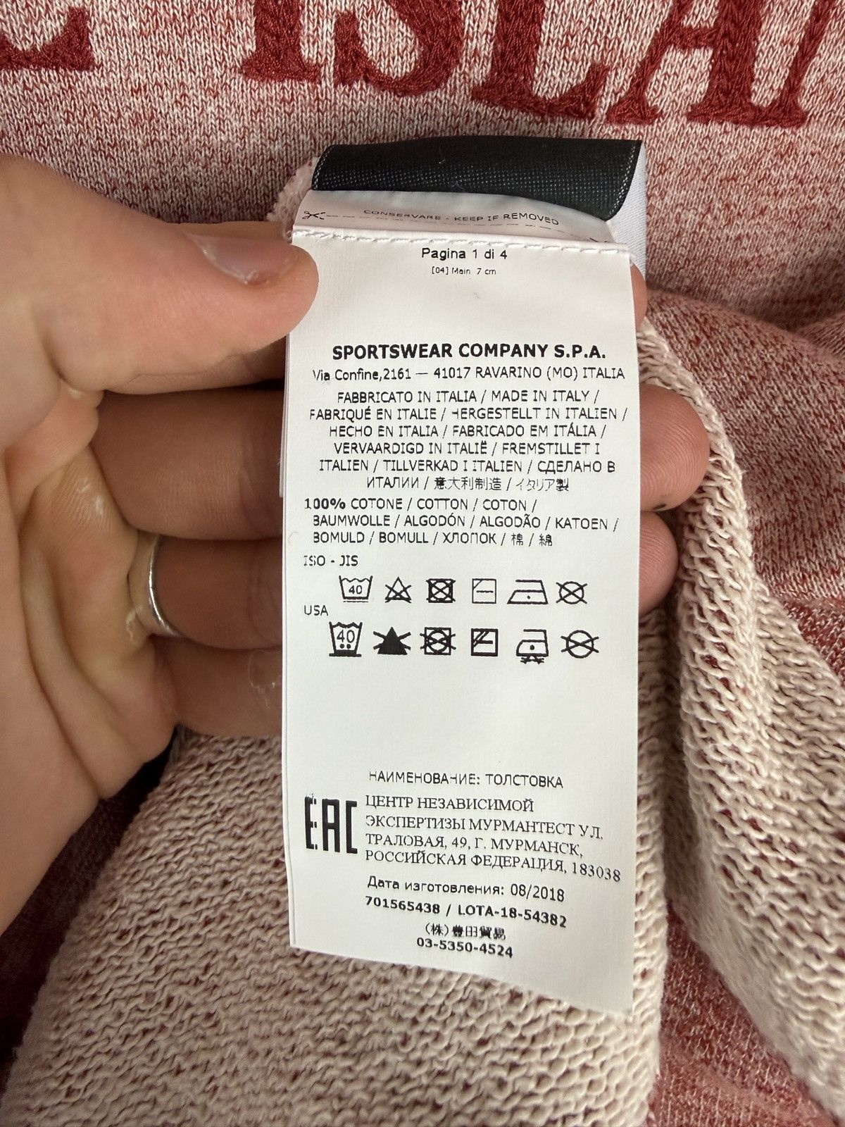 Stone Island Pink Stone Island Spellout Melange hoodie Size US M / EU 48-50 / 2 - 8 Thumbnail