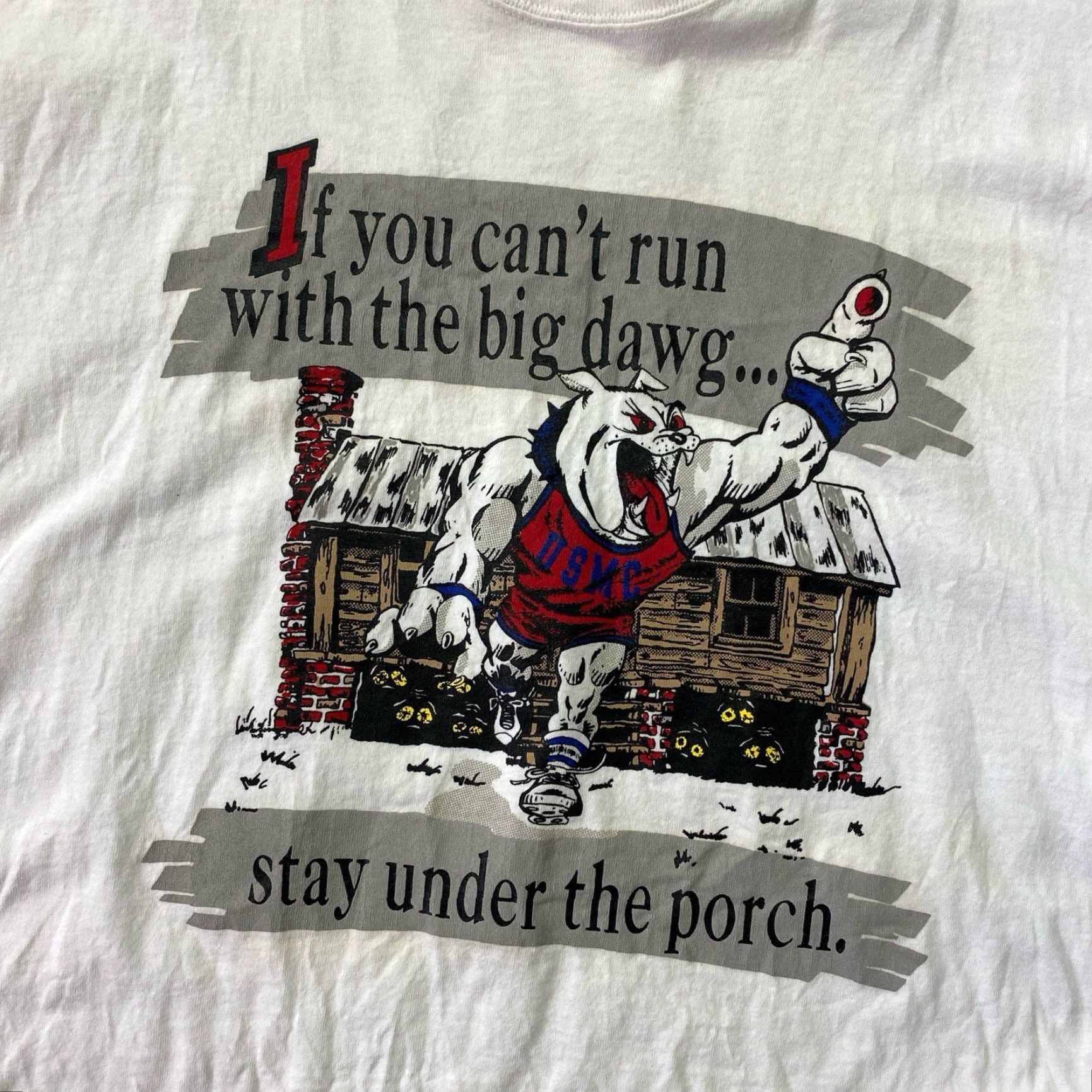 Soffe VINTAGE Soffee USMC Shirt Men’s XL Single Stitch Crew Neck Short Sleeve White 90s Grunge Marines Big Dawg Mens Size US XL / EU 56 / 4 - 3 Thumbnail
